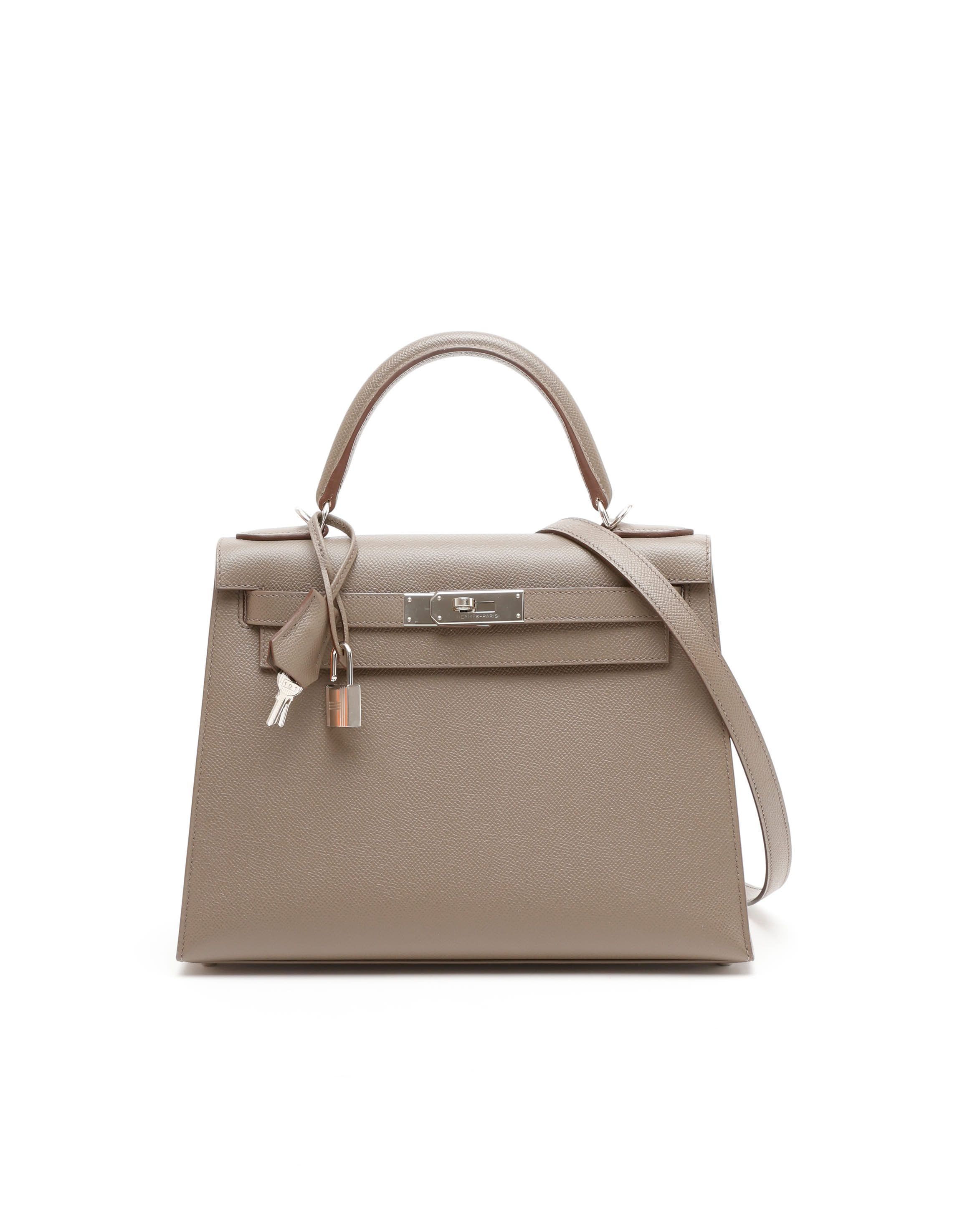 Hermès Kelly II 28 Sellier Etain Epsom Bag