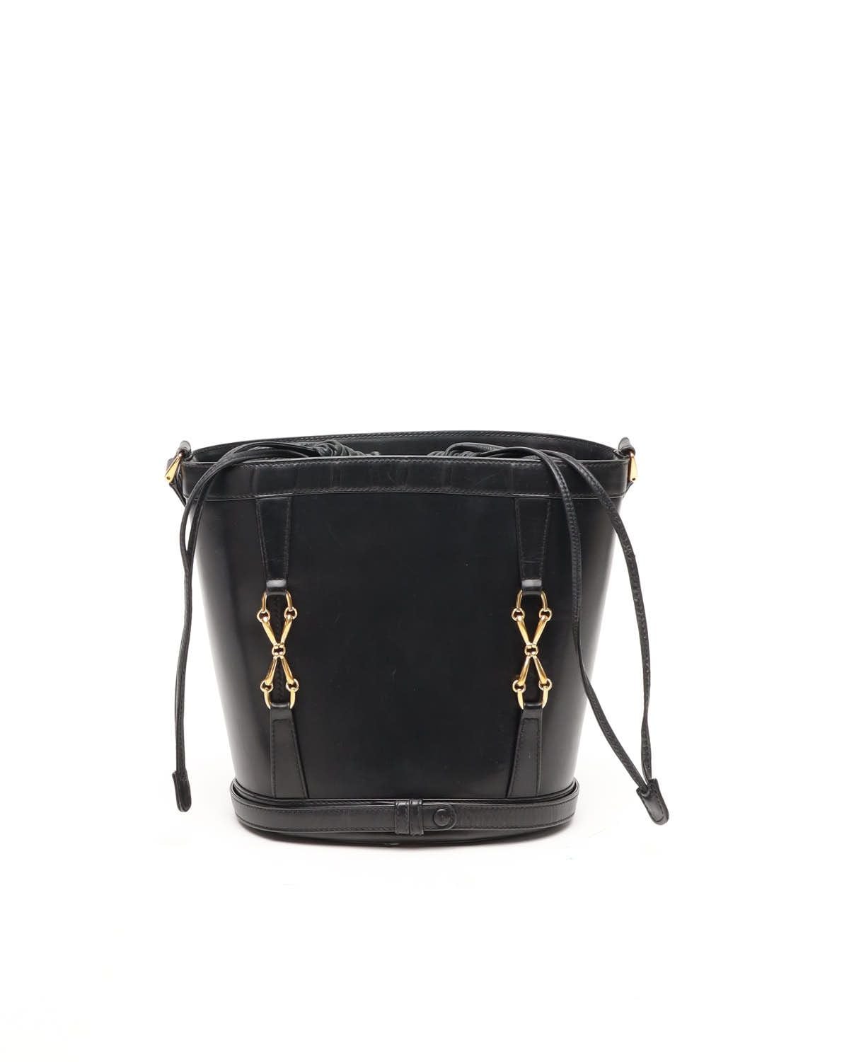 Gucci Vintage Leather Drawstring Bucket Bag