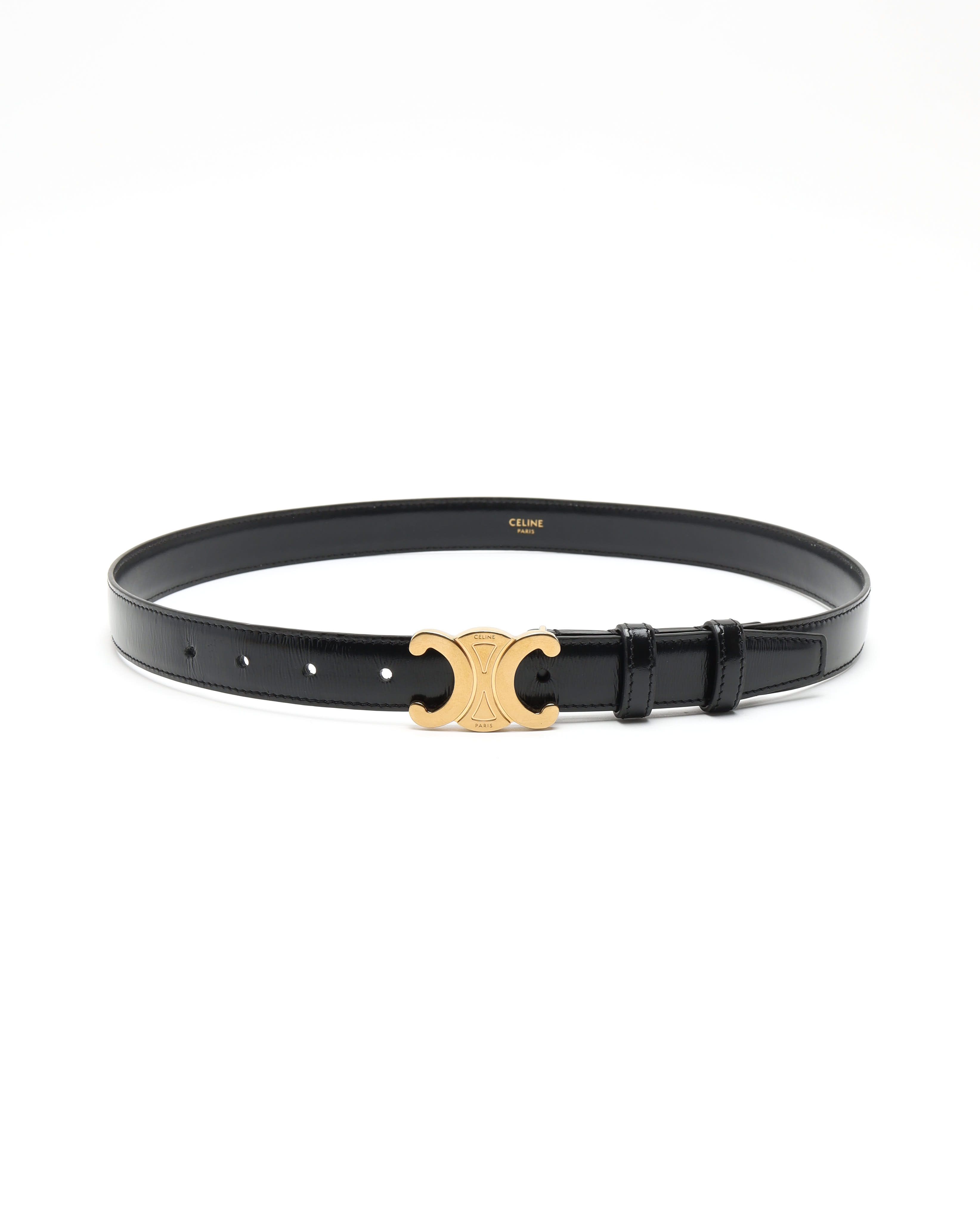 Celine Céline Triomphe Belt Size 75 In Black