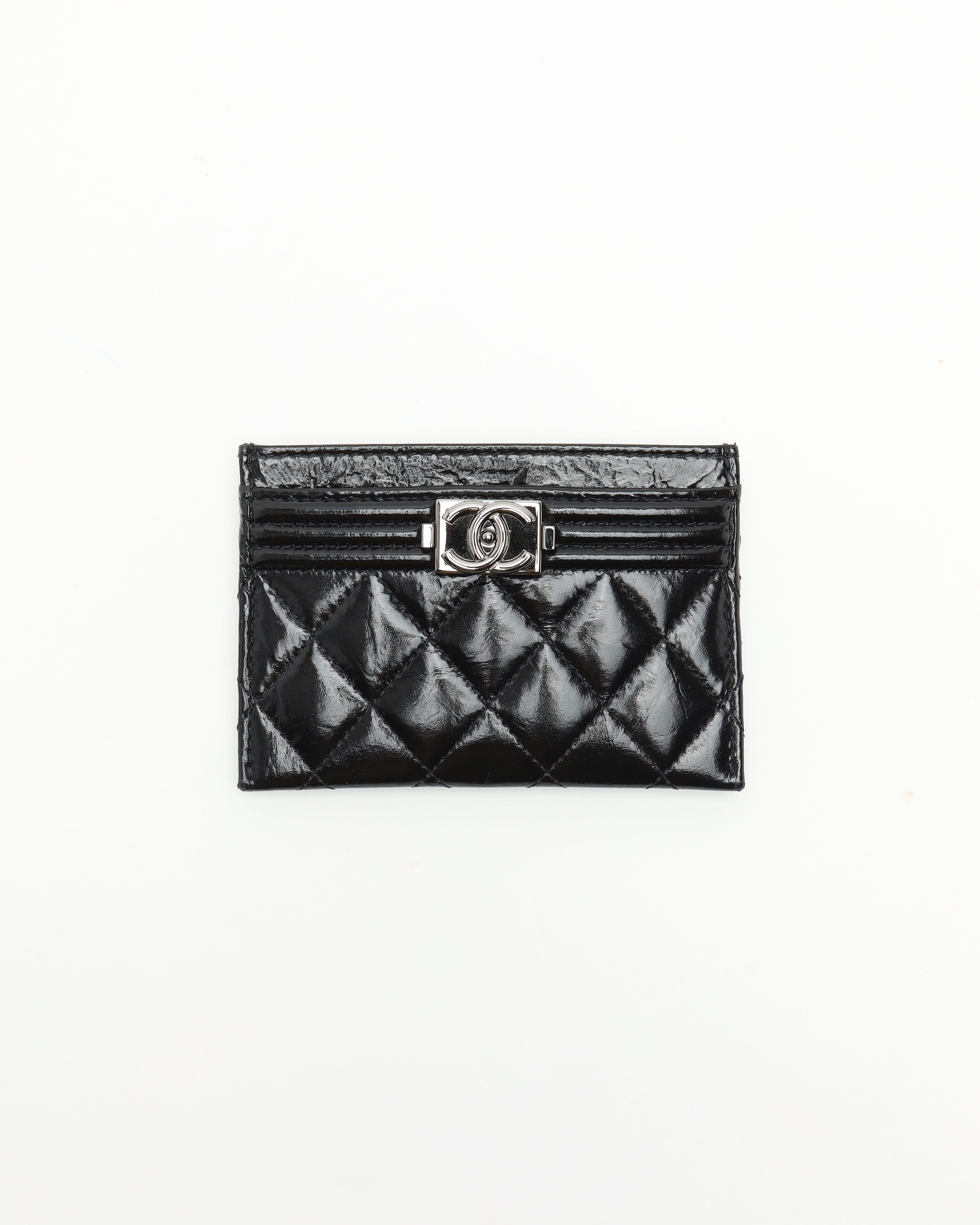 Chanel Boy Patent Leather Card Holder