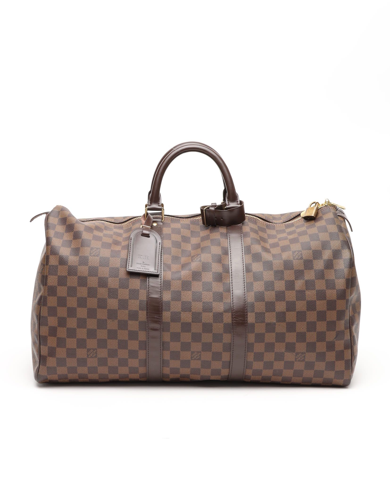 Louis Vuitton Damier Ebene Keepall 50 Weekend Bag