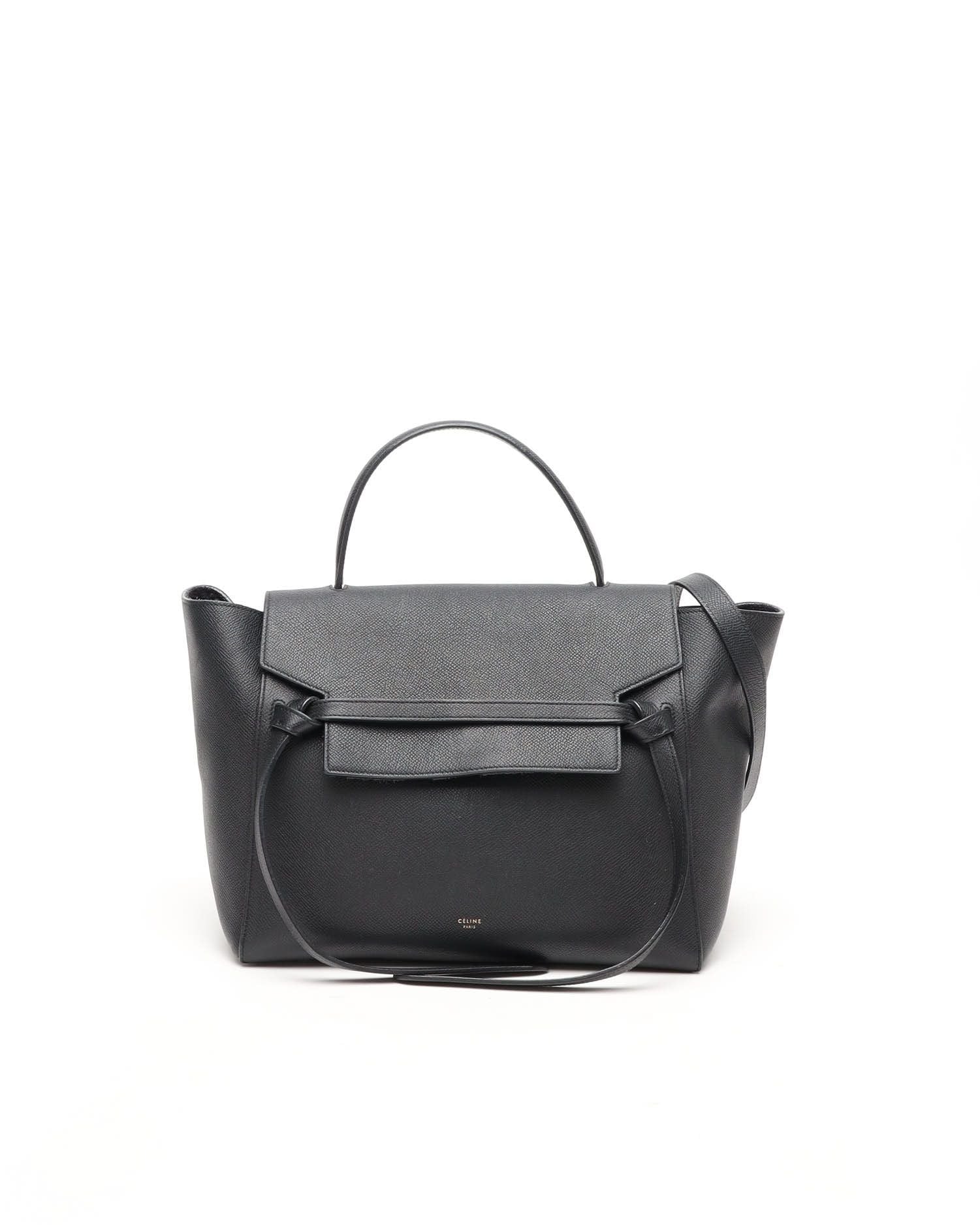 Celine Céline Grained Calfskin Mini Belt Bag In Black