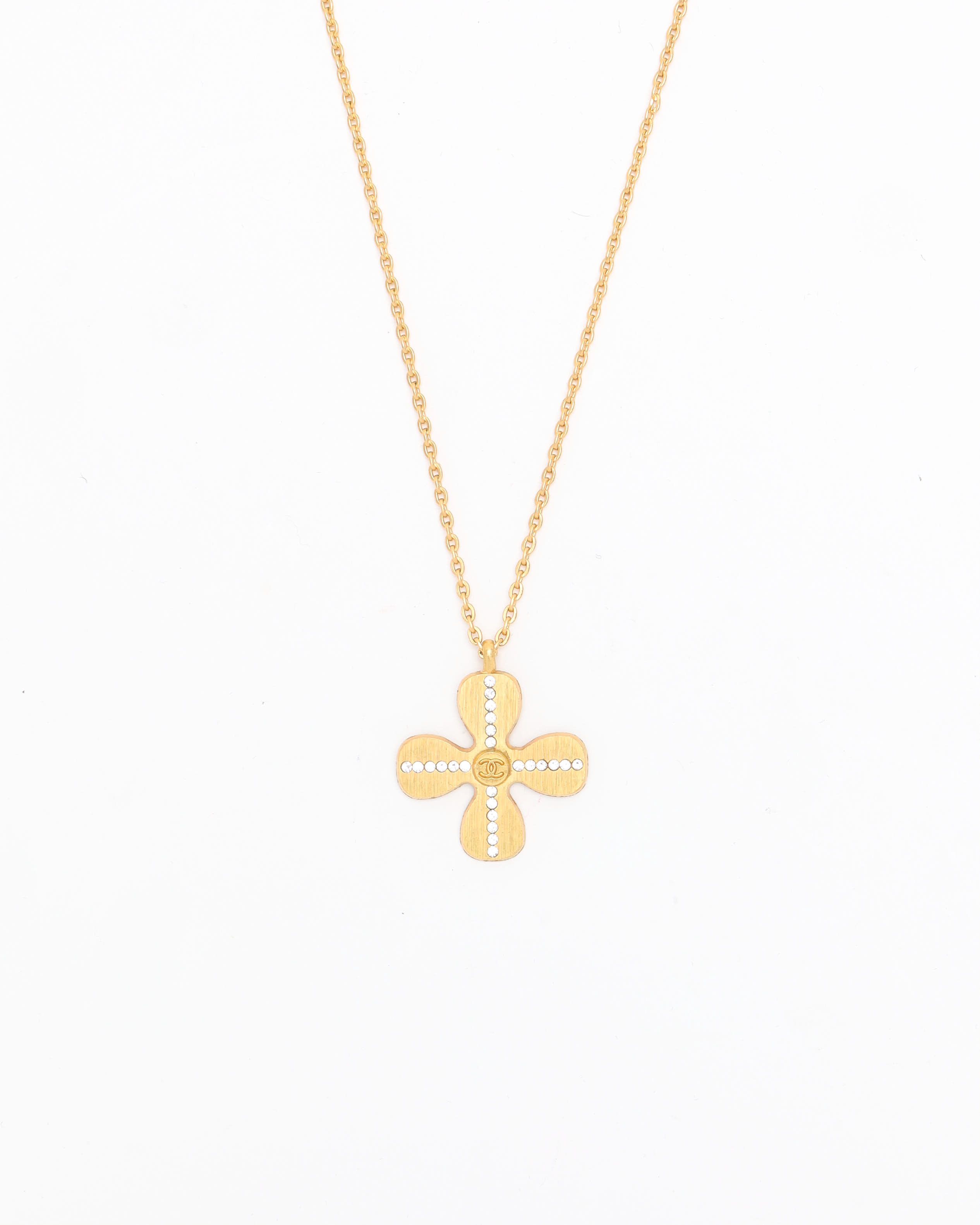 Chanel Clover Coco Mark Necklace