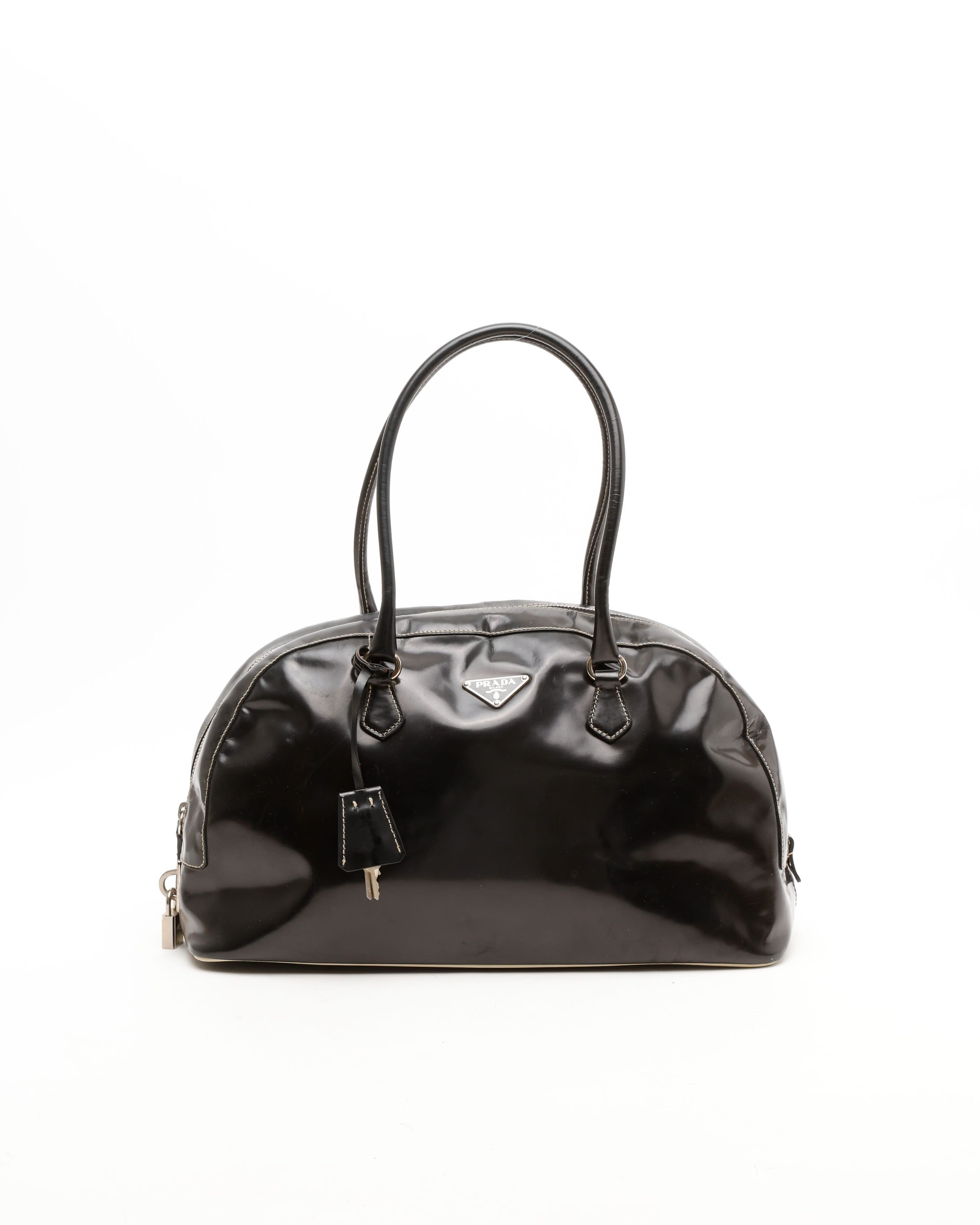 Prada Spazzolato Boston Bag