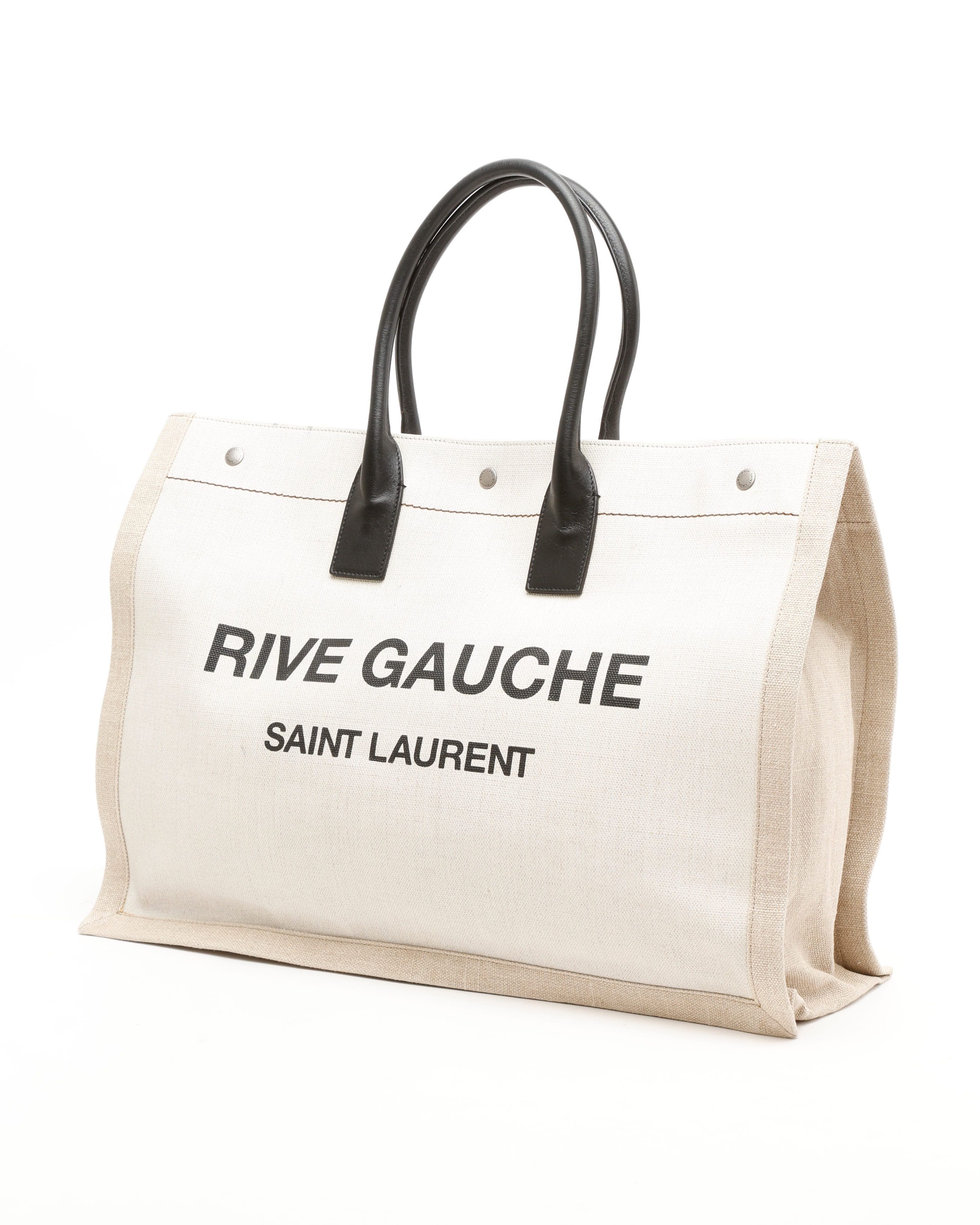 Saint Laurent Large Rive Gauche Tote Bag In White