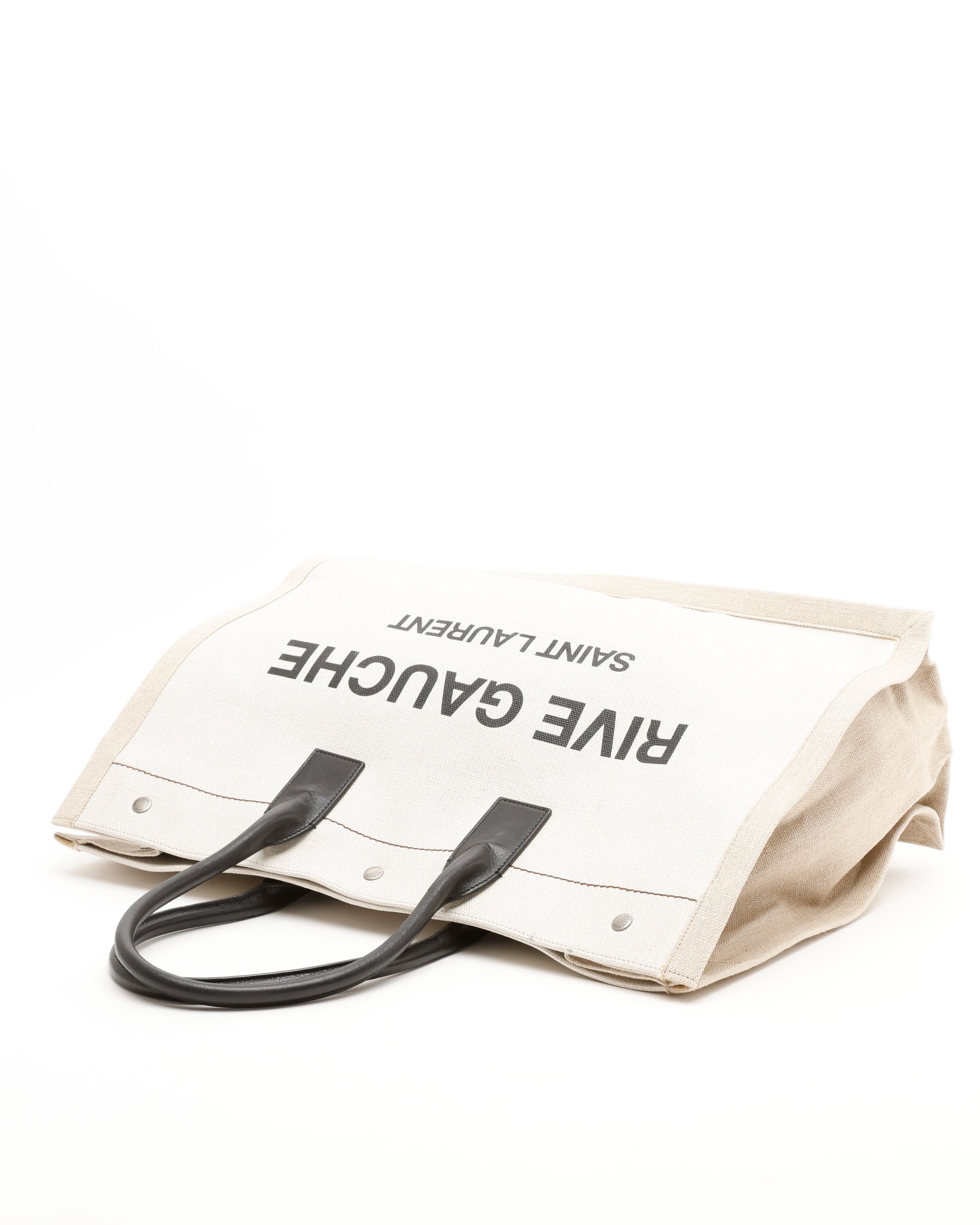 Saint Laurent Large Rive Gauche Tote Bag In White