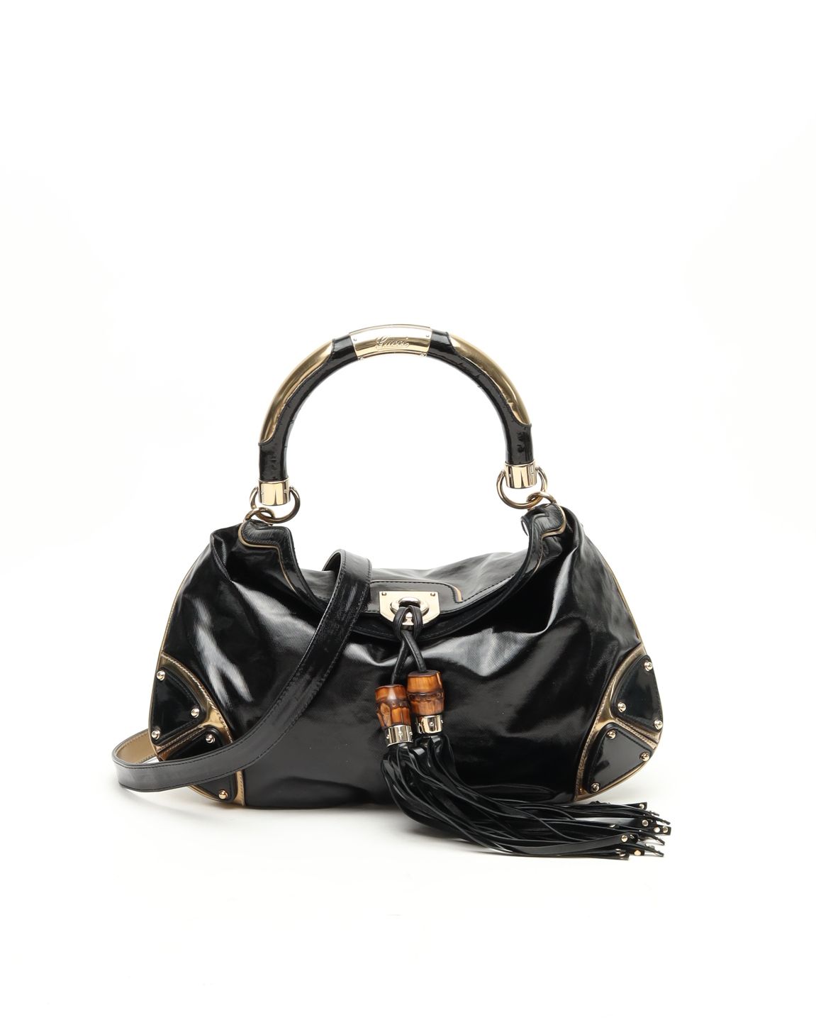 Gucci Patent Indy Tassel Bag