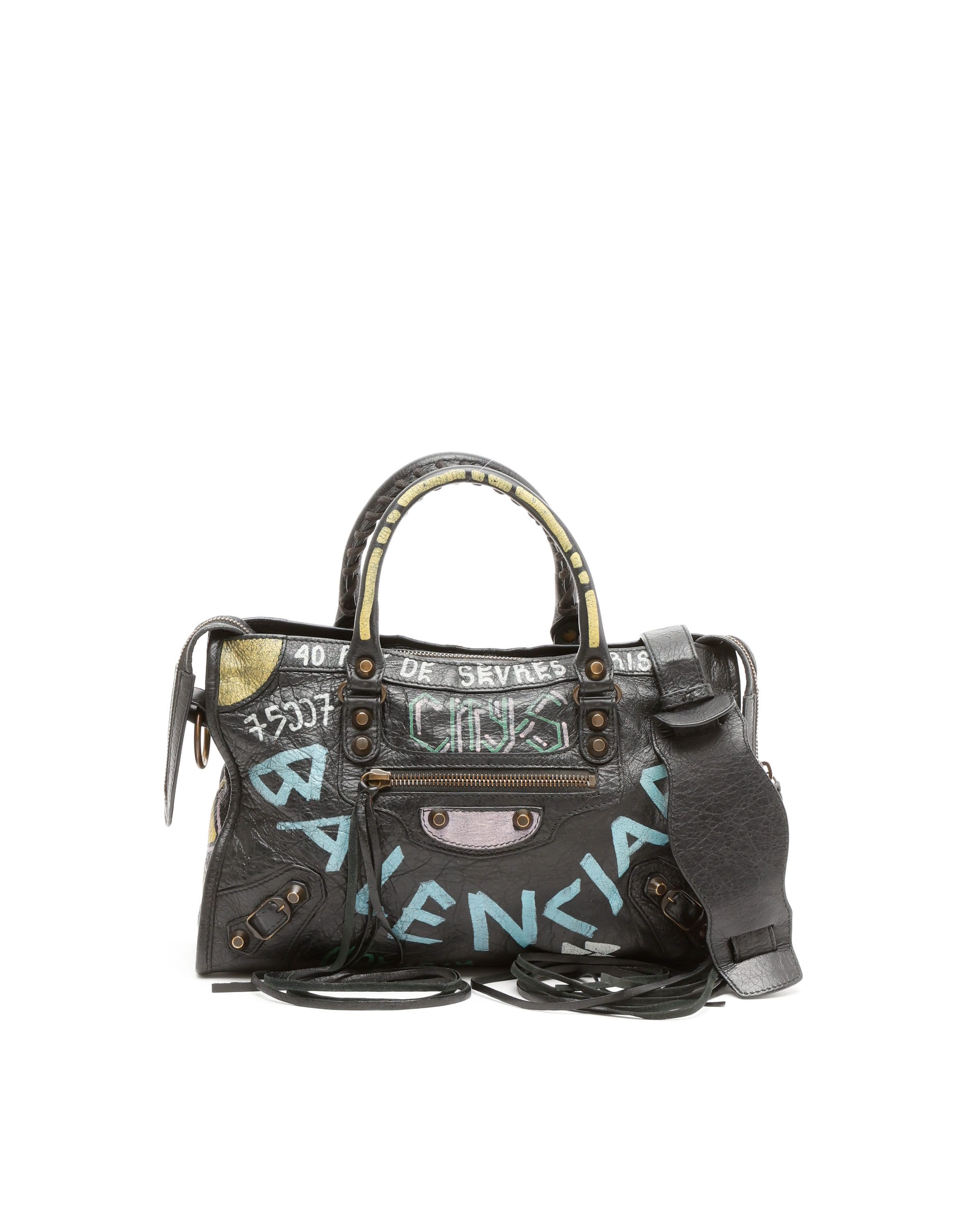 Balenciaga Small Classic City Graffiti Bag