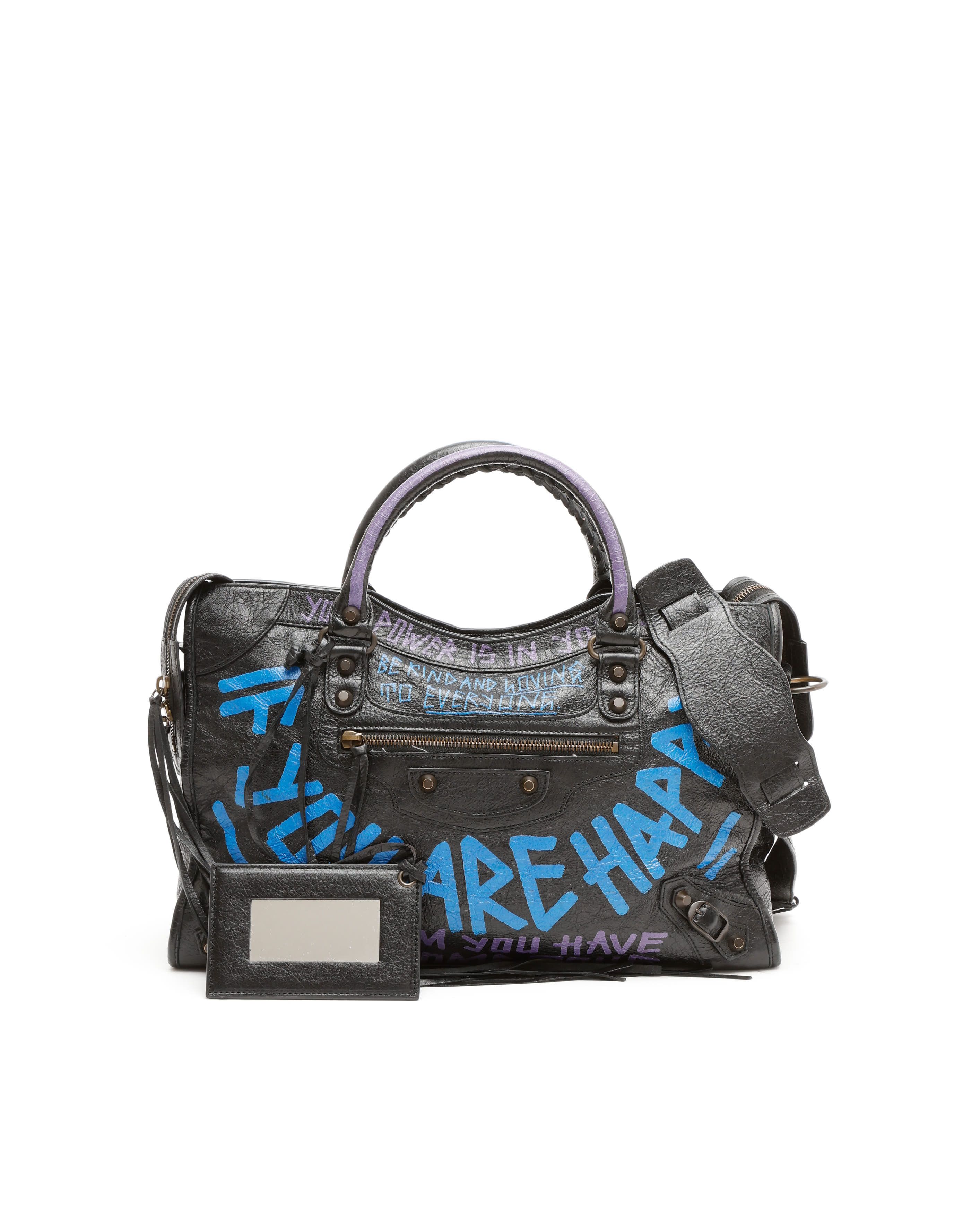 Balenciaga Motocross Classic City Graffiti Bag