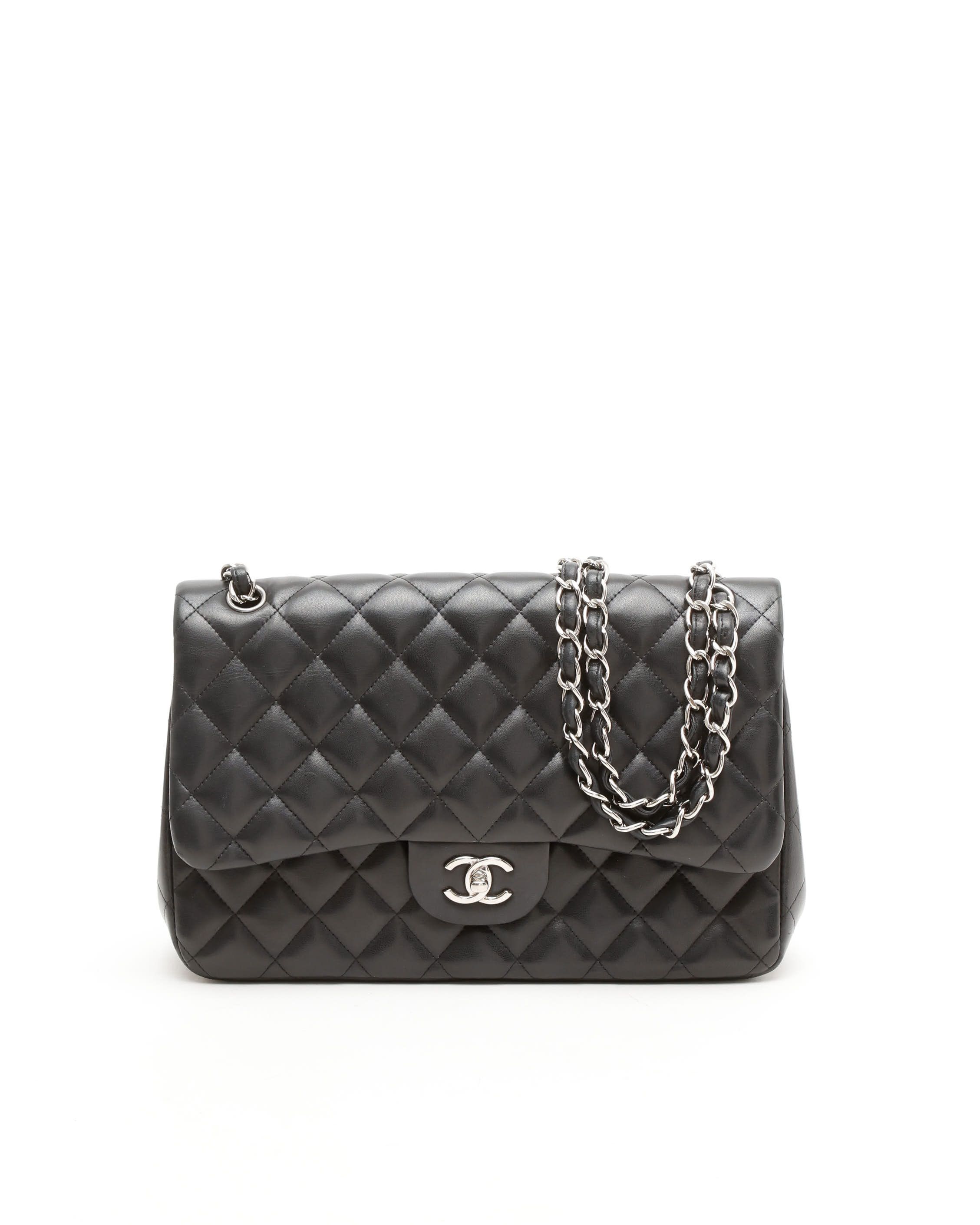 Chanel Lambskin Quilted Jumbo Double Flap Bag