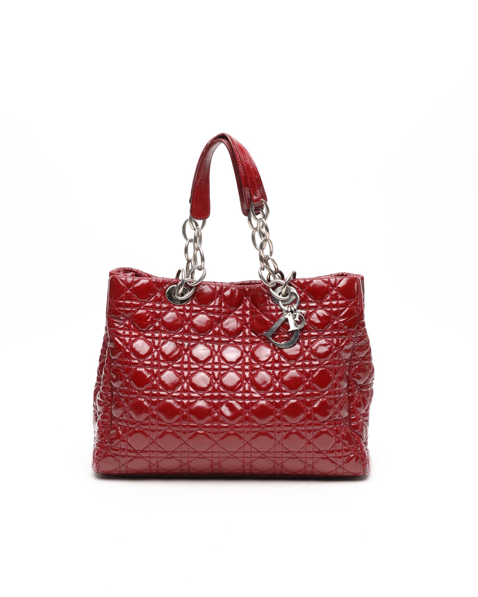 Christian Dior Large Cannage Patent Shopping Tote Bag