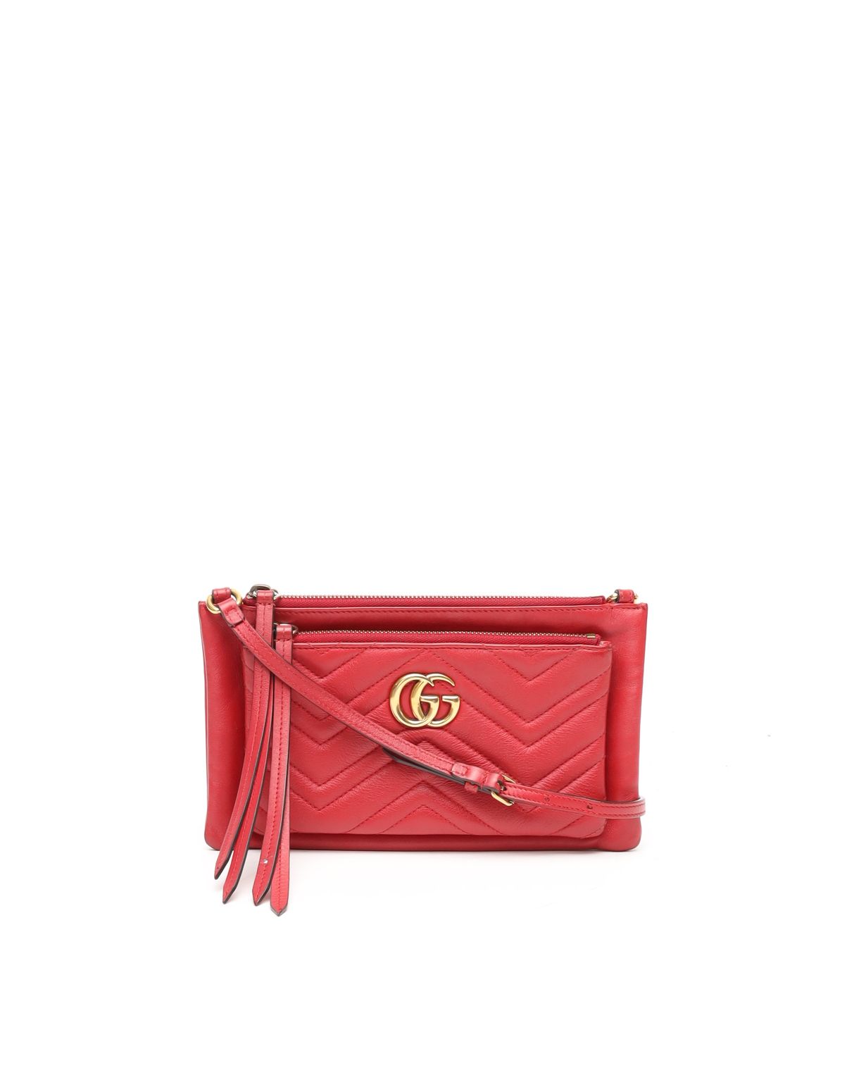 Gucci Small GG Marmont Double Zip Shoulder Bag