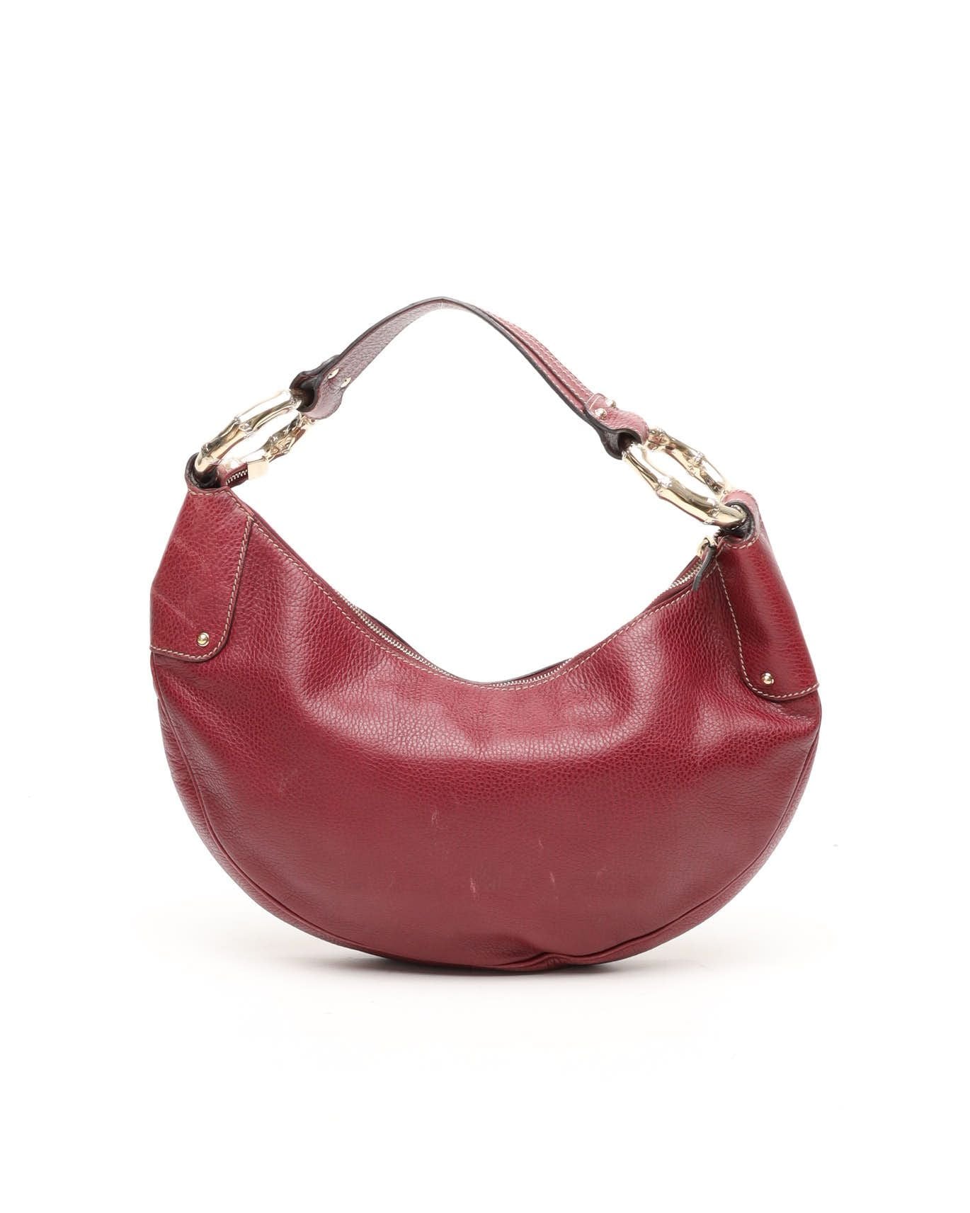 Gucci Bamboo Ring Half Moon Hobo Bag