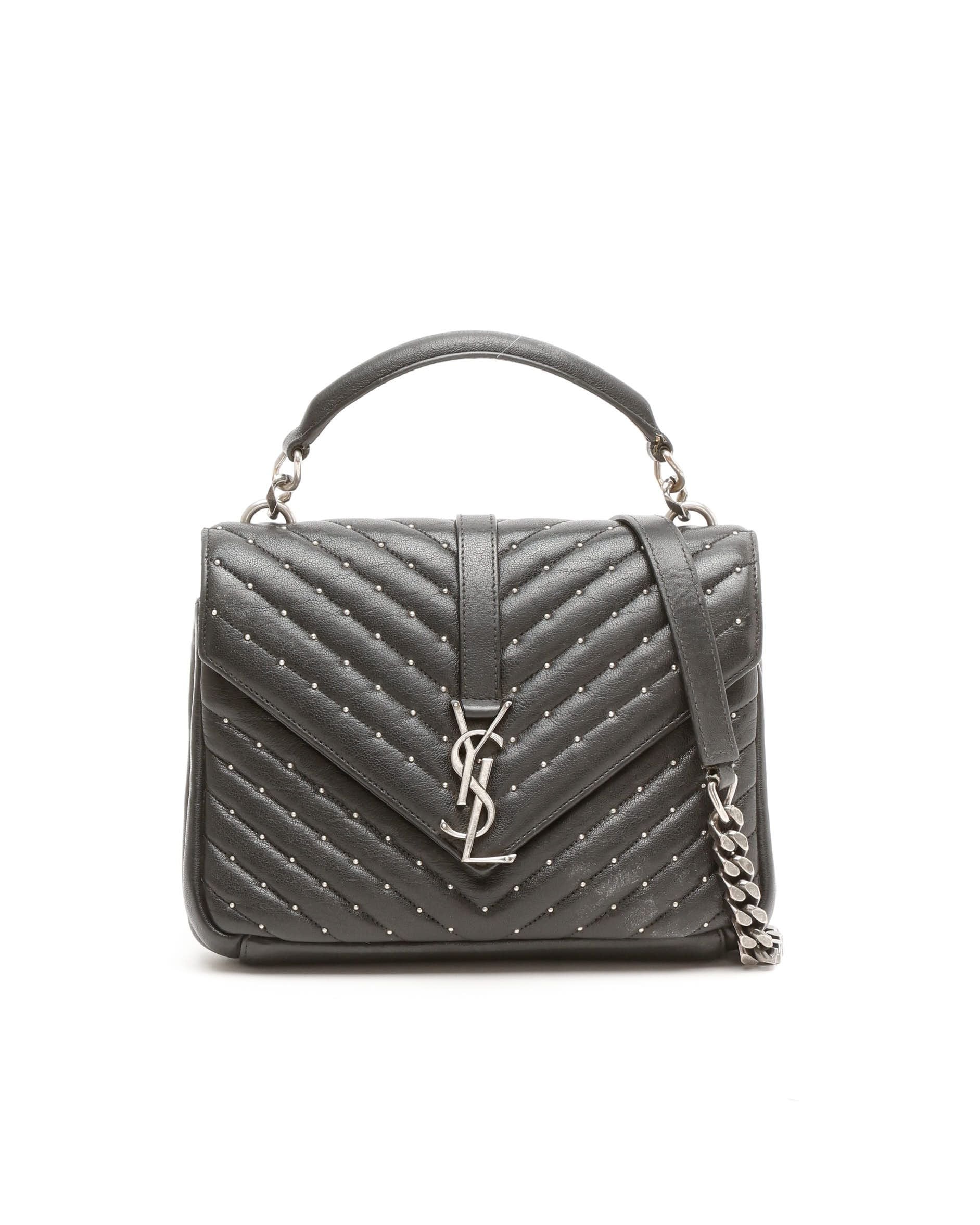 Saint Laurent Studded College Bag