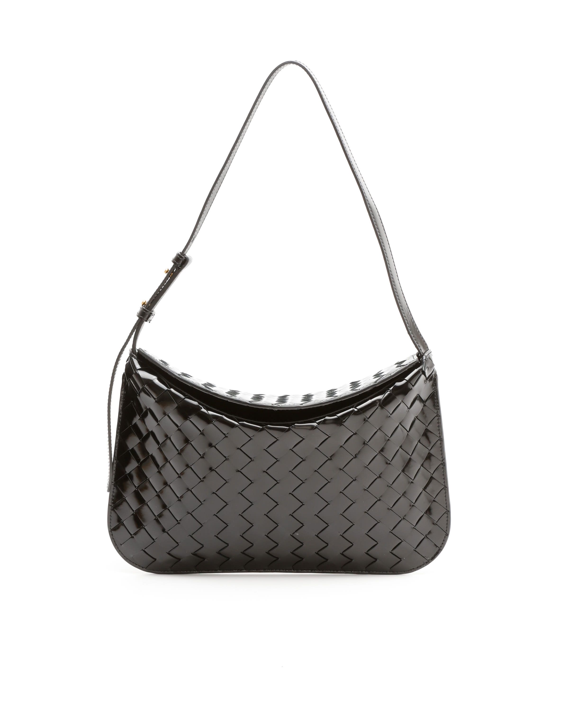 Bottega Veneta Patent Intrecciato Flap Shoulder Bag