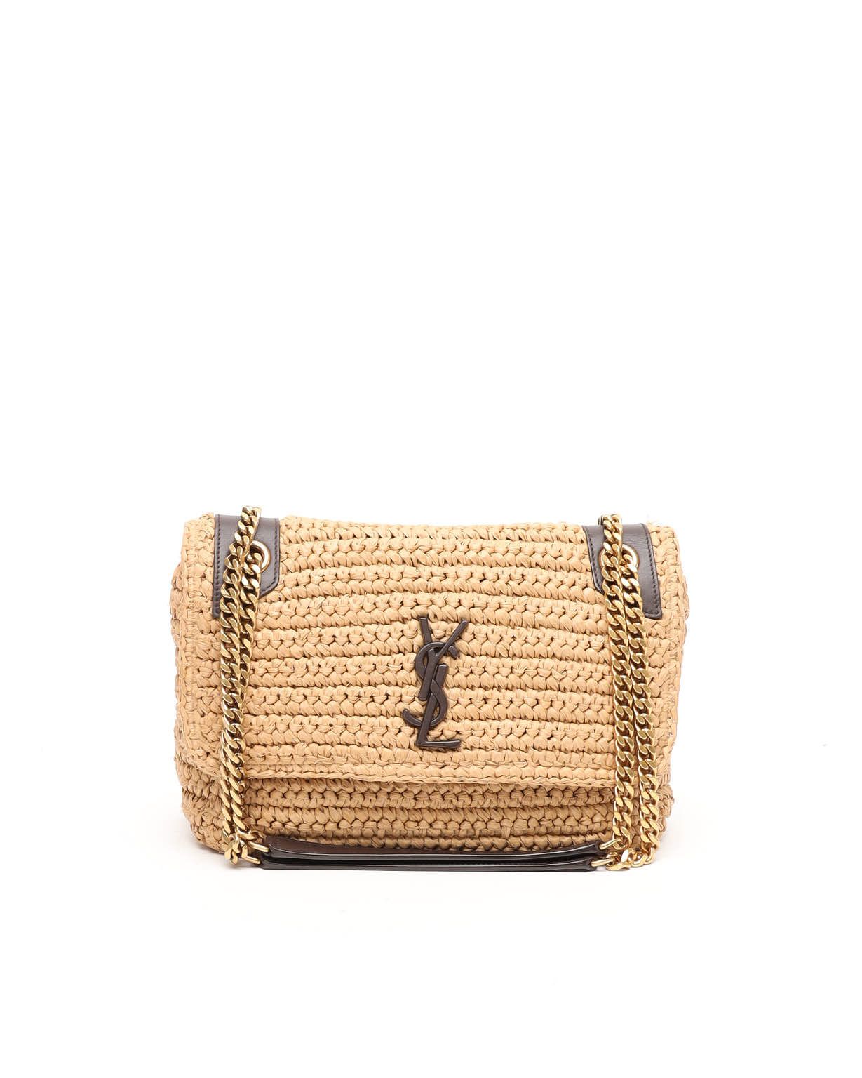 Saint Laurent Niki Medium Raffia Bag