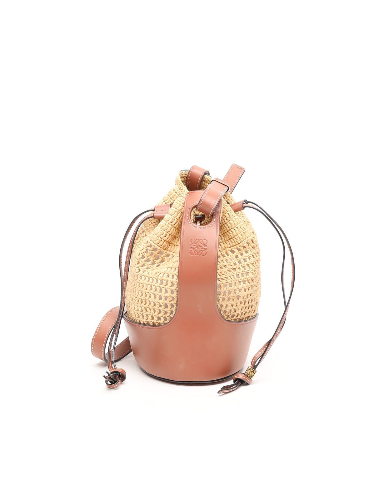 Loewe Small Balloon Raffia Basket Bag