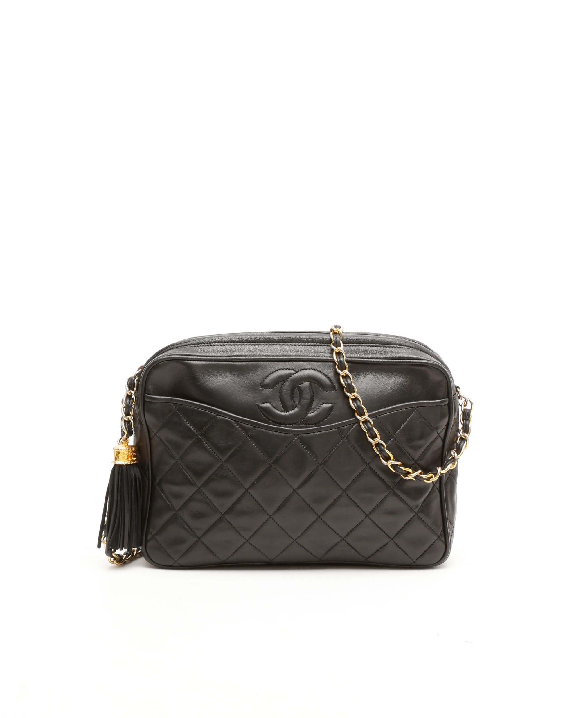 Chanel Lambskin Quilted CC Tassel Camera Bag