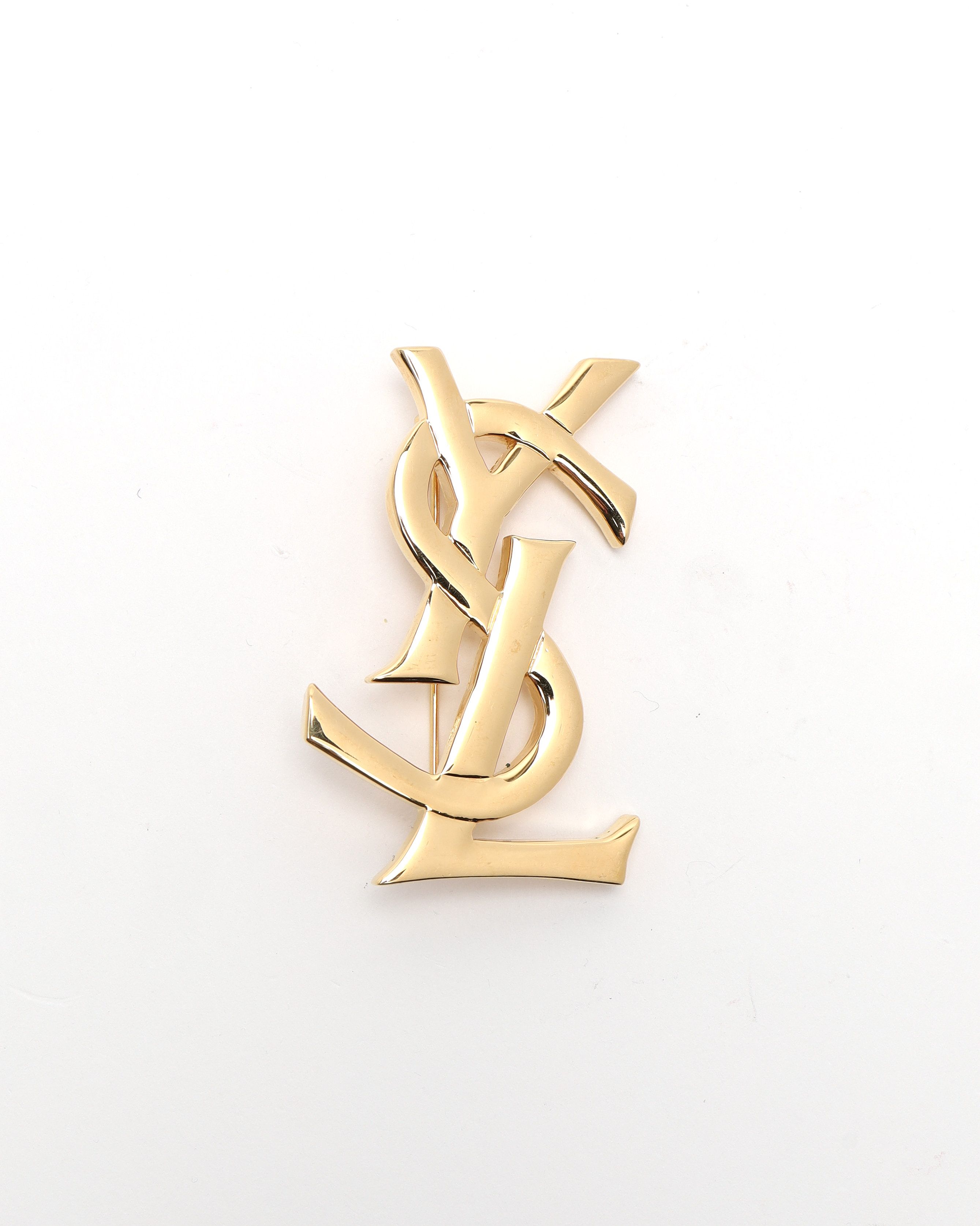 Saint Laurent Ysl Brooch In Gold
