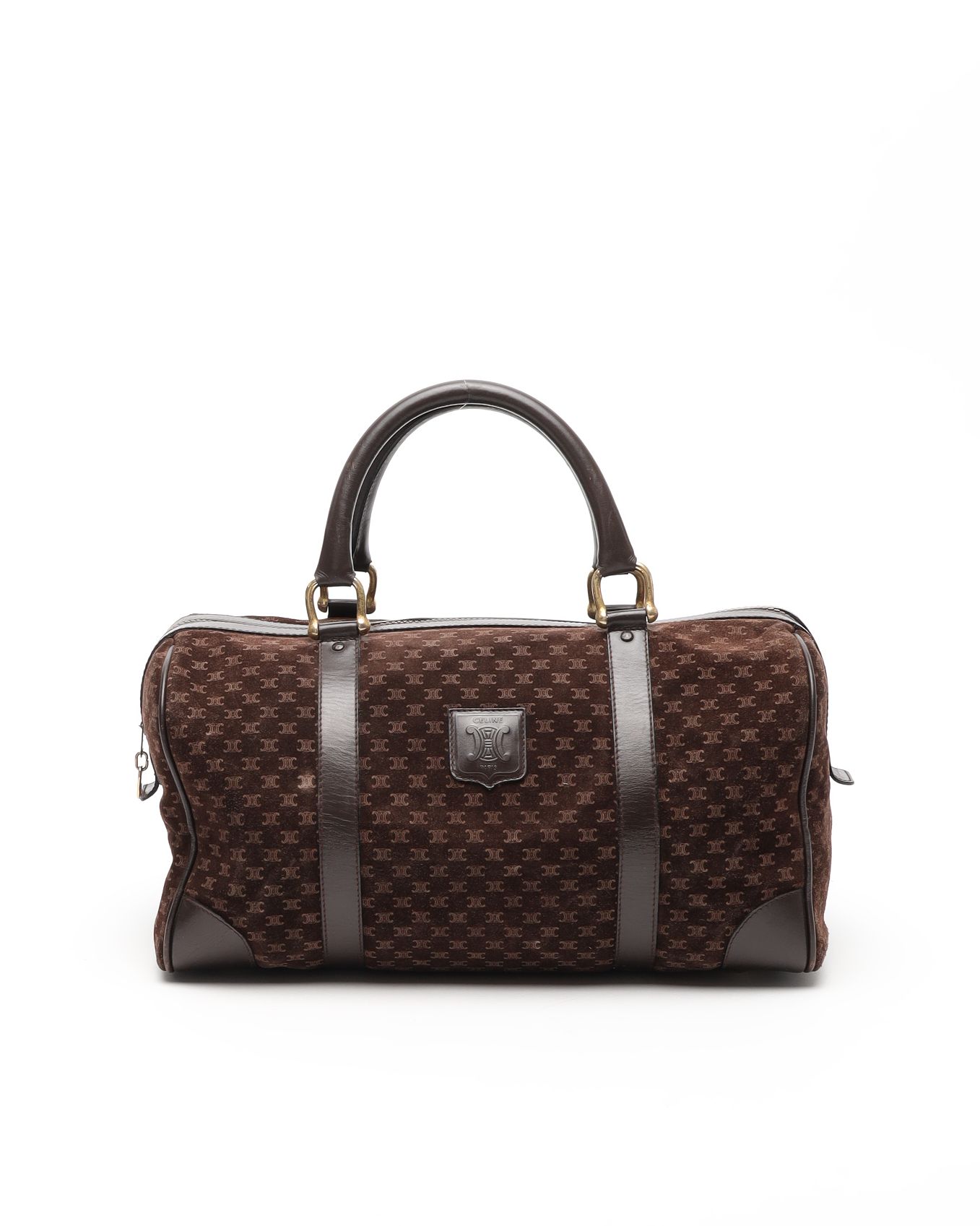 Céline Suede Macadam Boston Bag