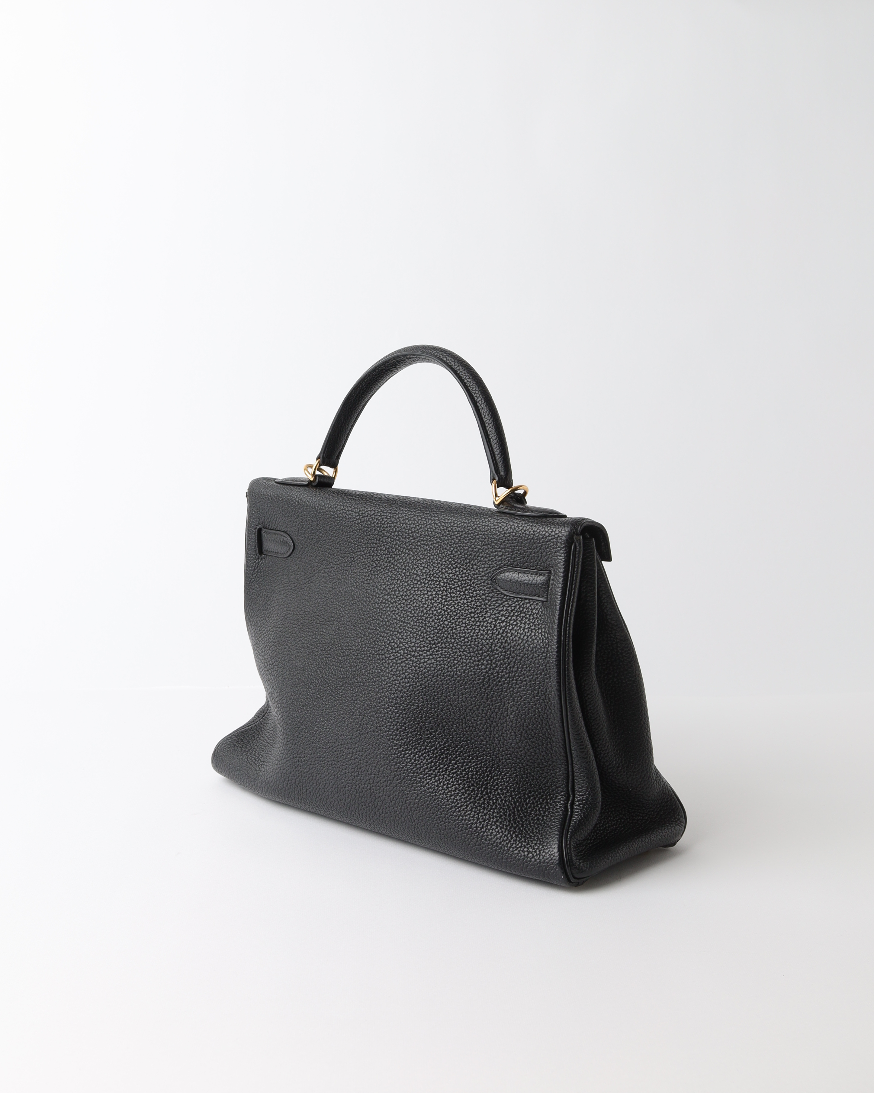 Pre-owned Hermes Hermès Kelly Ii Togo 32 Retourne Bag In Black