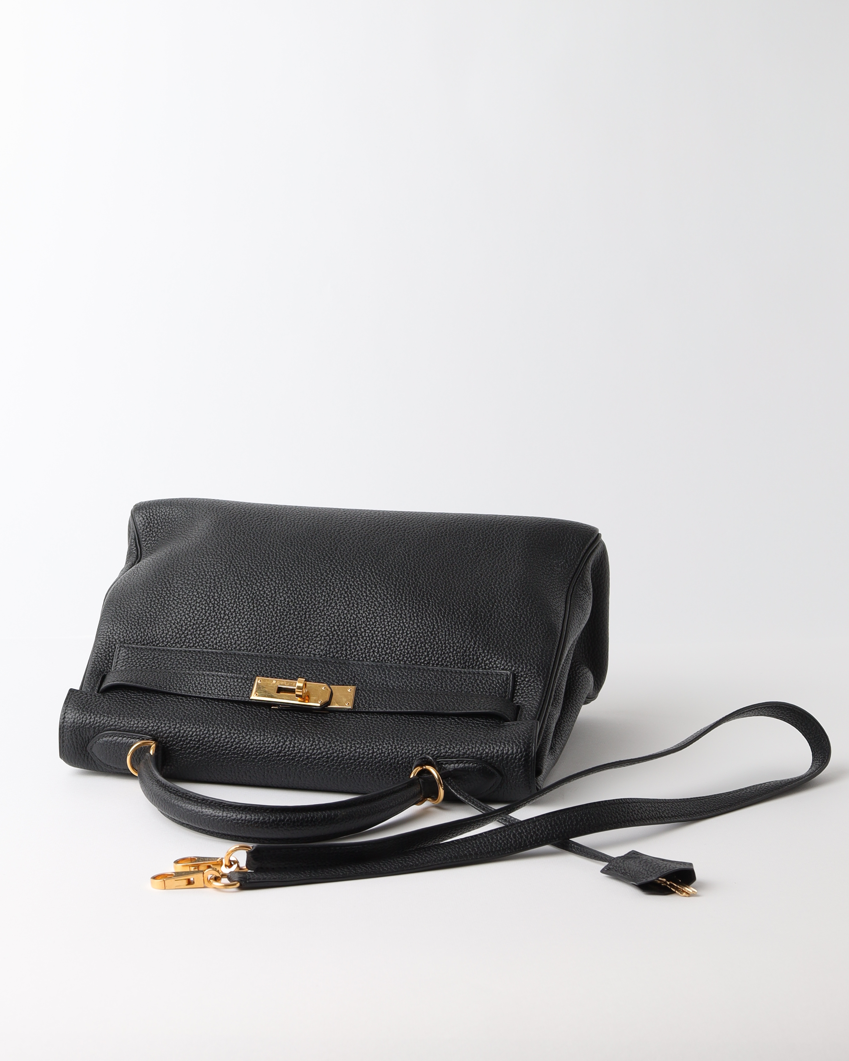 Pre-owned Hermes Hermès Kelly Ii Togo 32 Retourne Bag In Black