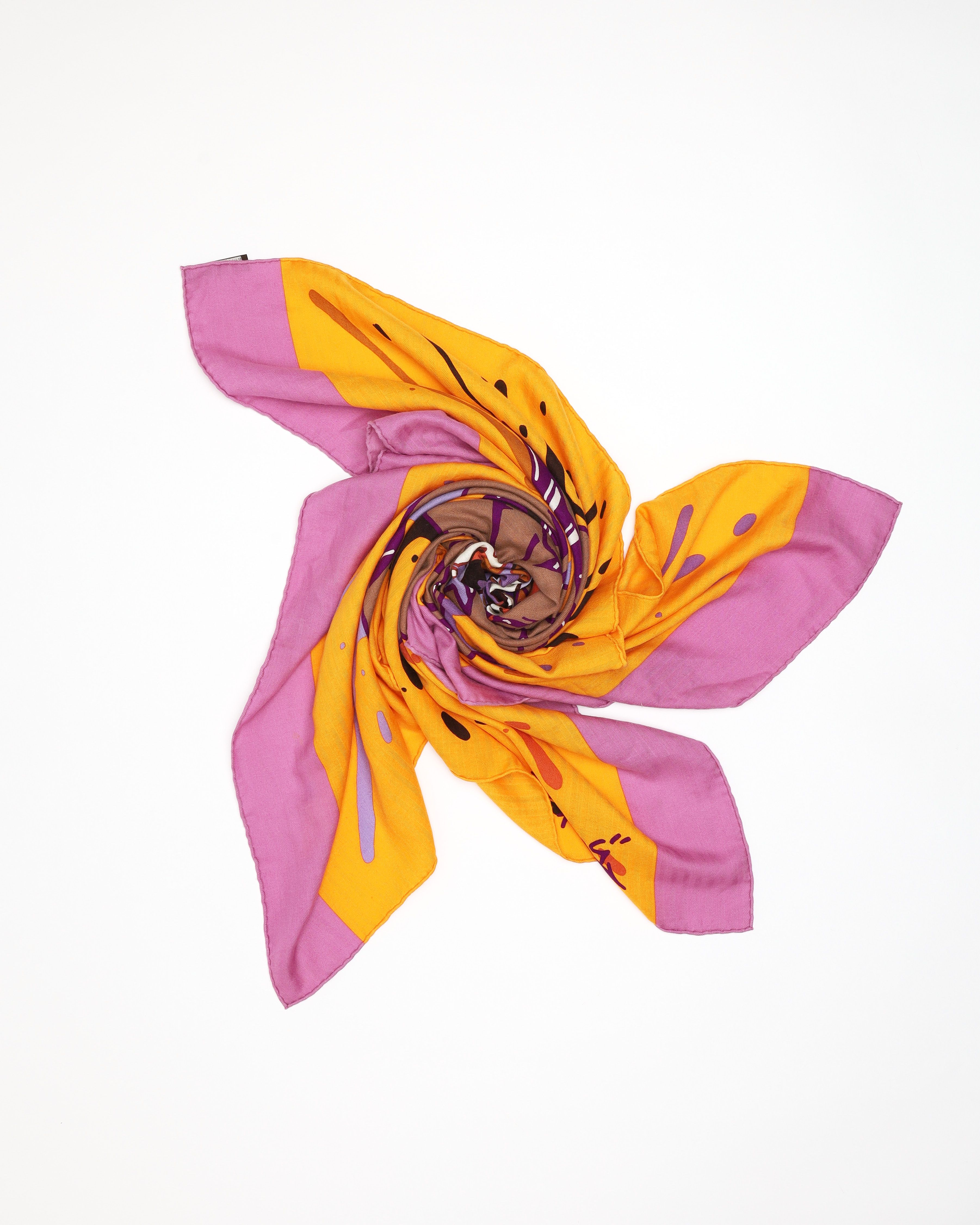 Pre-owned Hermes Hermès 140 Graff Kongo Cashmere Silk Scarf In Multi