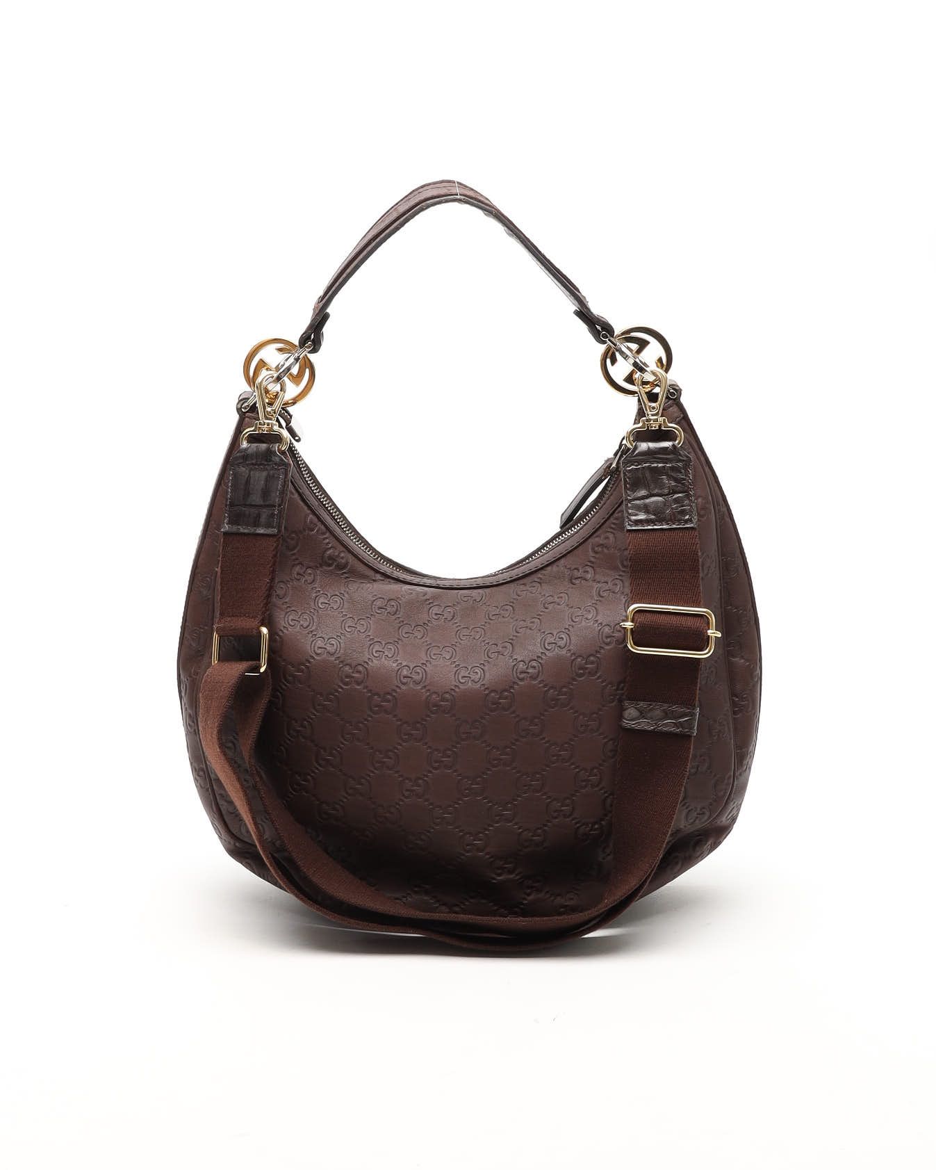 Gucci Gg Ssima Twins Hobo Bag In Brown