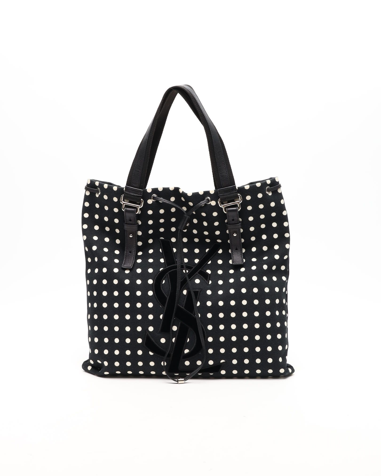Saint Laurent Kahala Polka Tote Bag