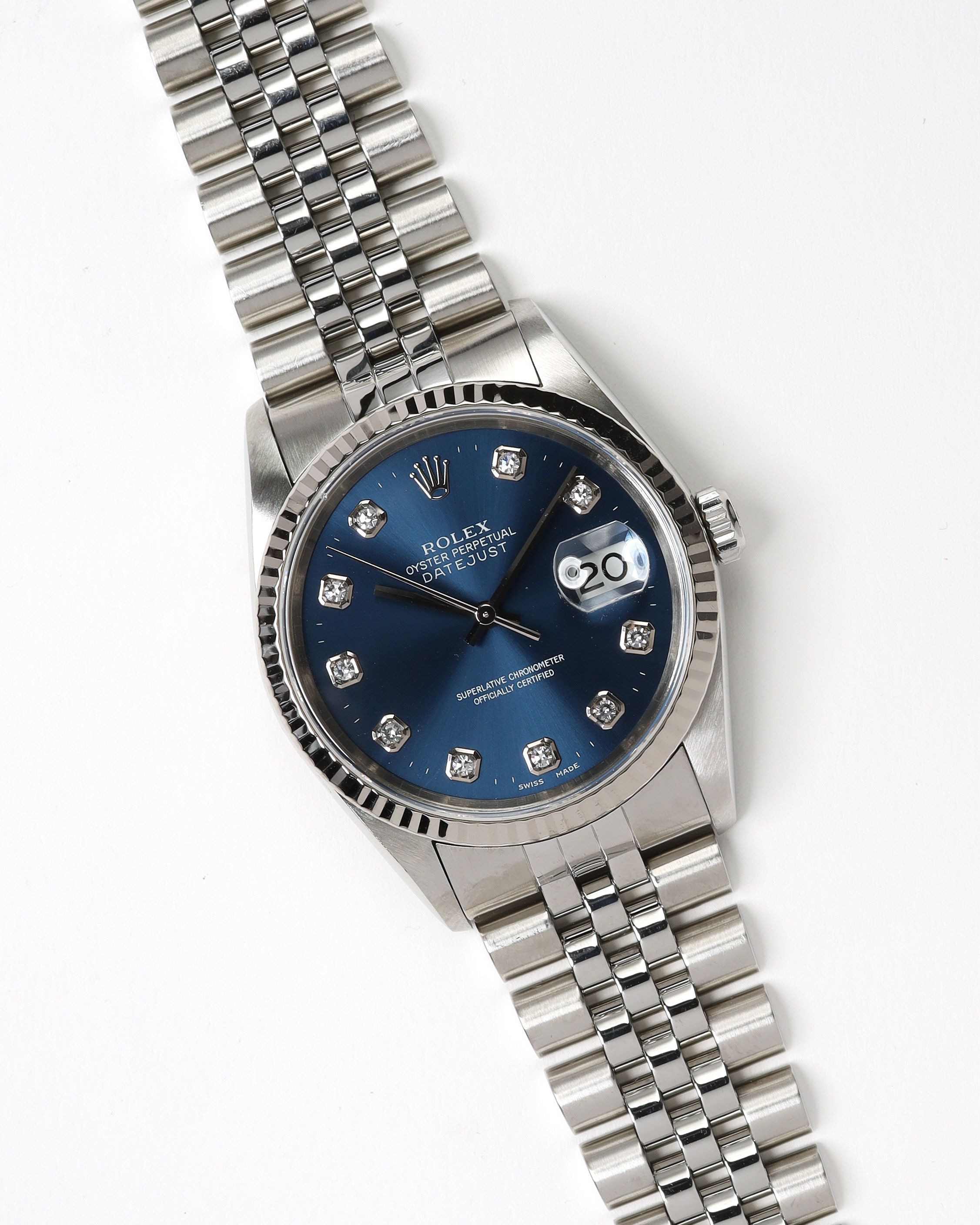 Rolex Datejust 36mm Rare Diamond Dial 1997 Watch In Metallic