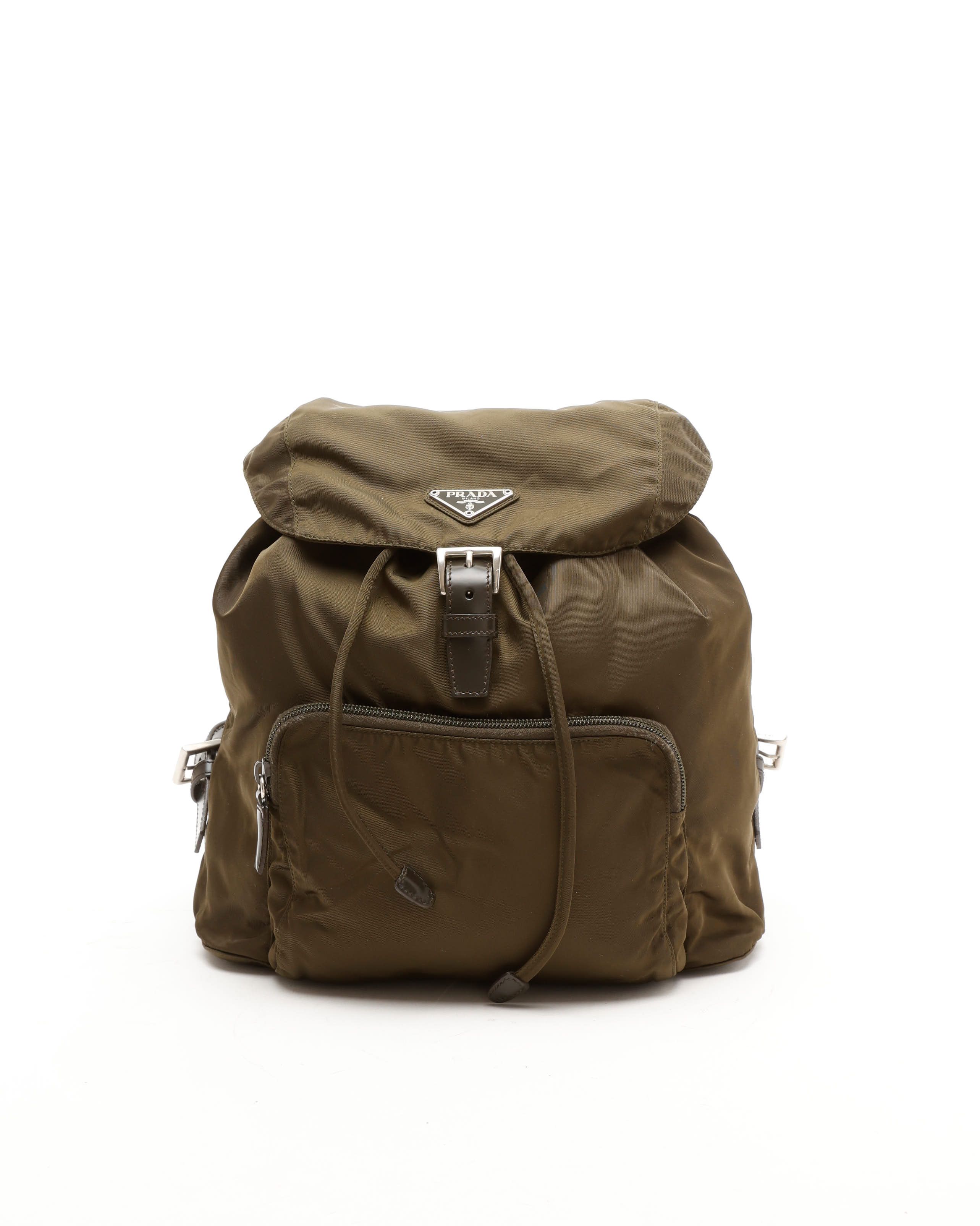 Prada Tessuto Backpack In Green