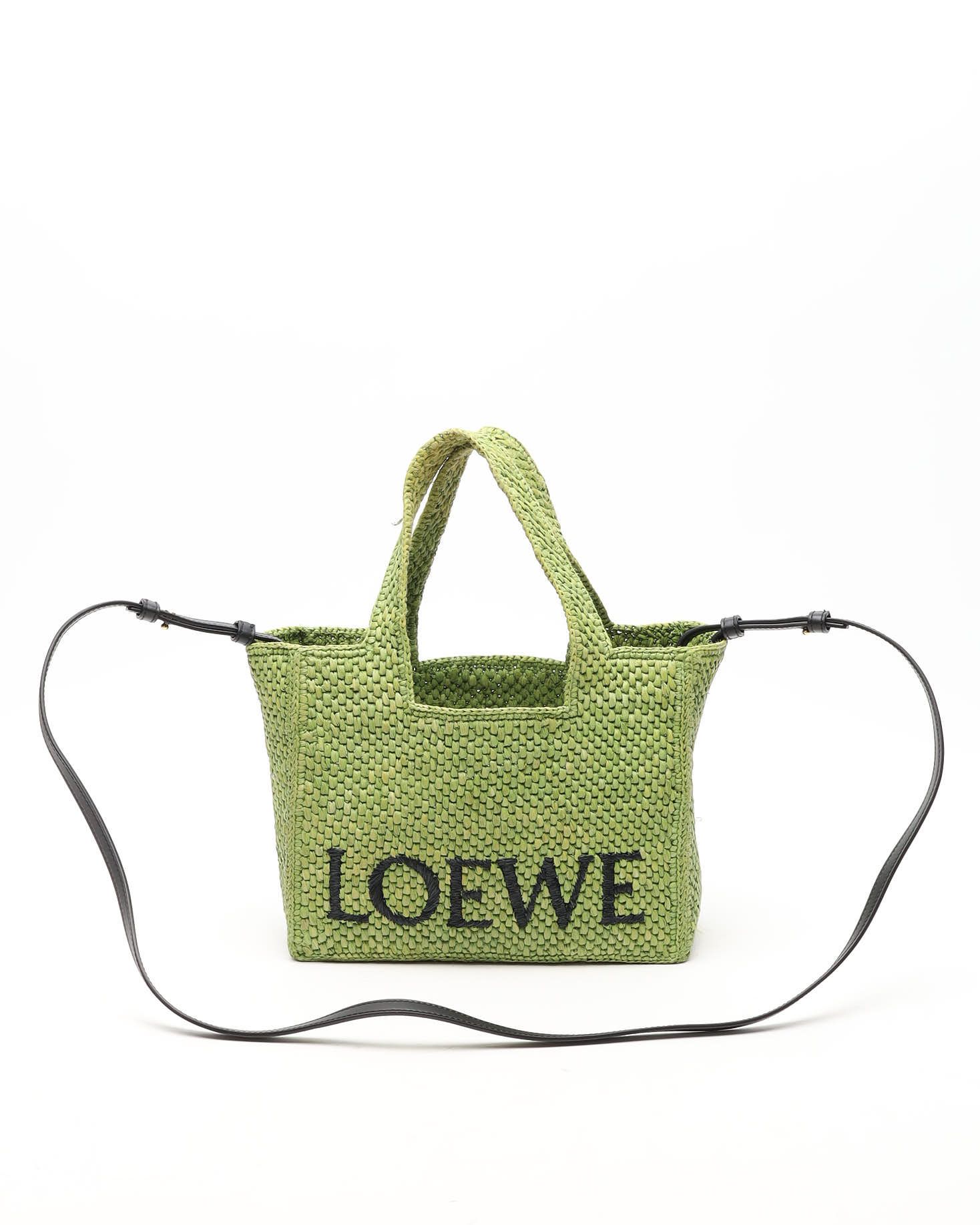 Loewe Raffia Font Tote Bag