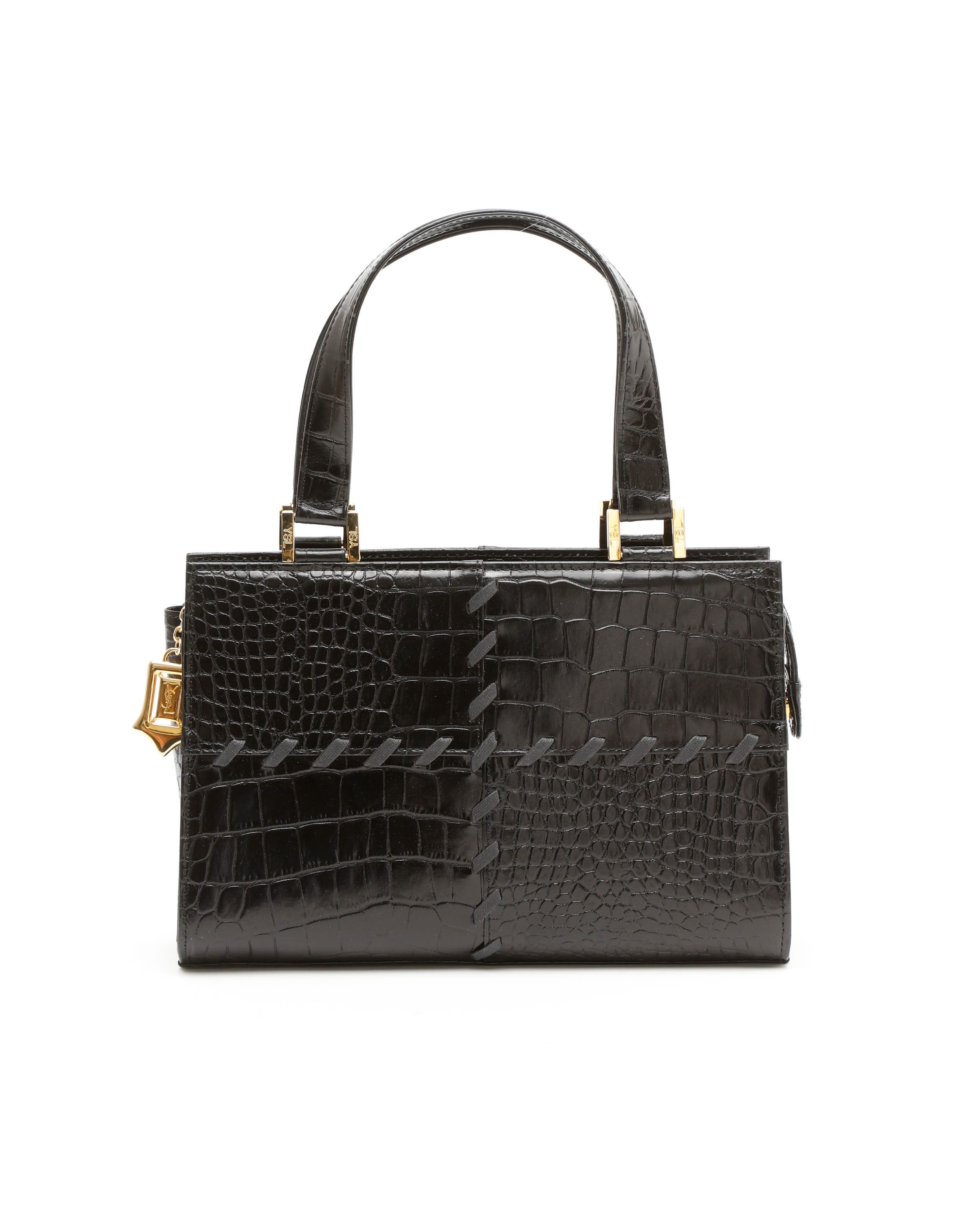 Saint Laurent Vintage Croc Embossed Bag