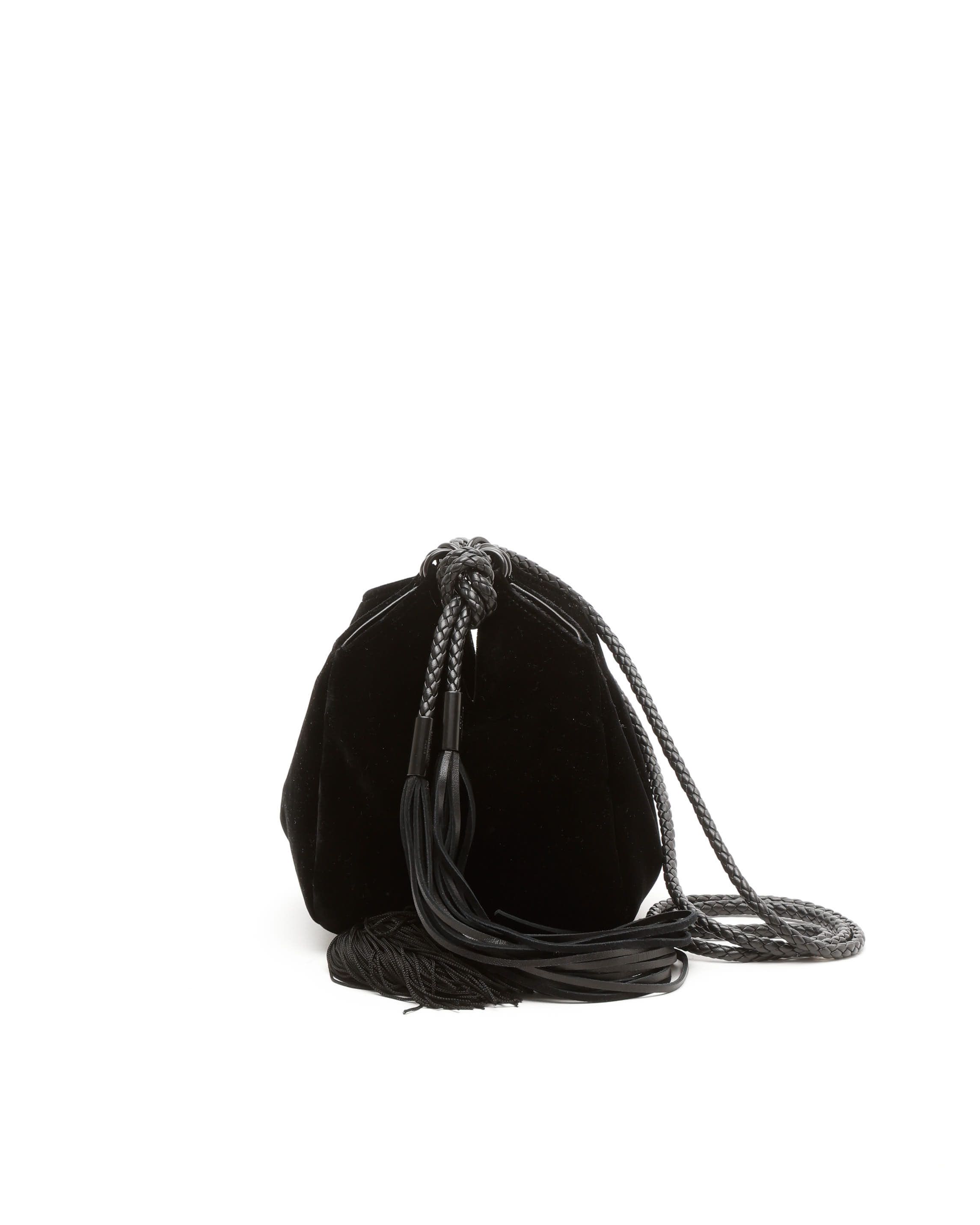 Saint Laurent Small Mansour Velvet Tassel Bag