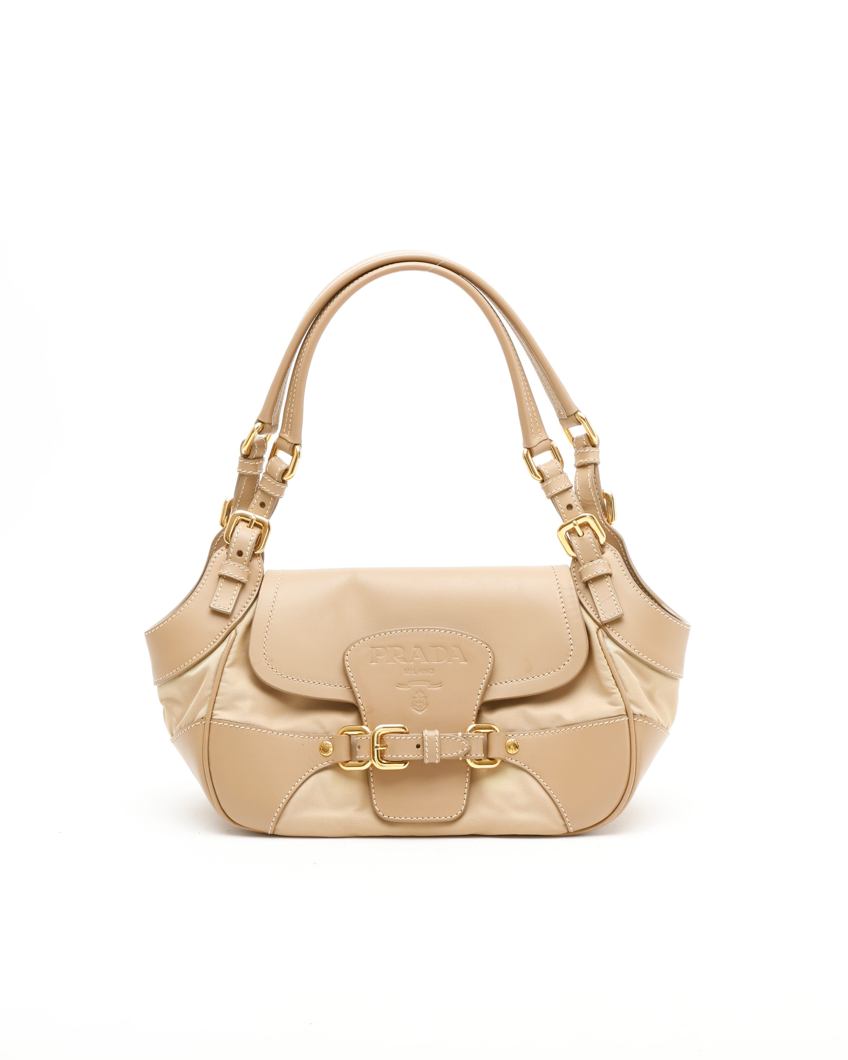 Prada Nylon & Leather Vitello Shoulder Bag