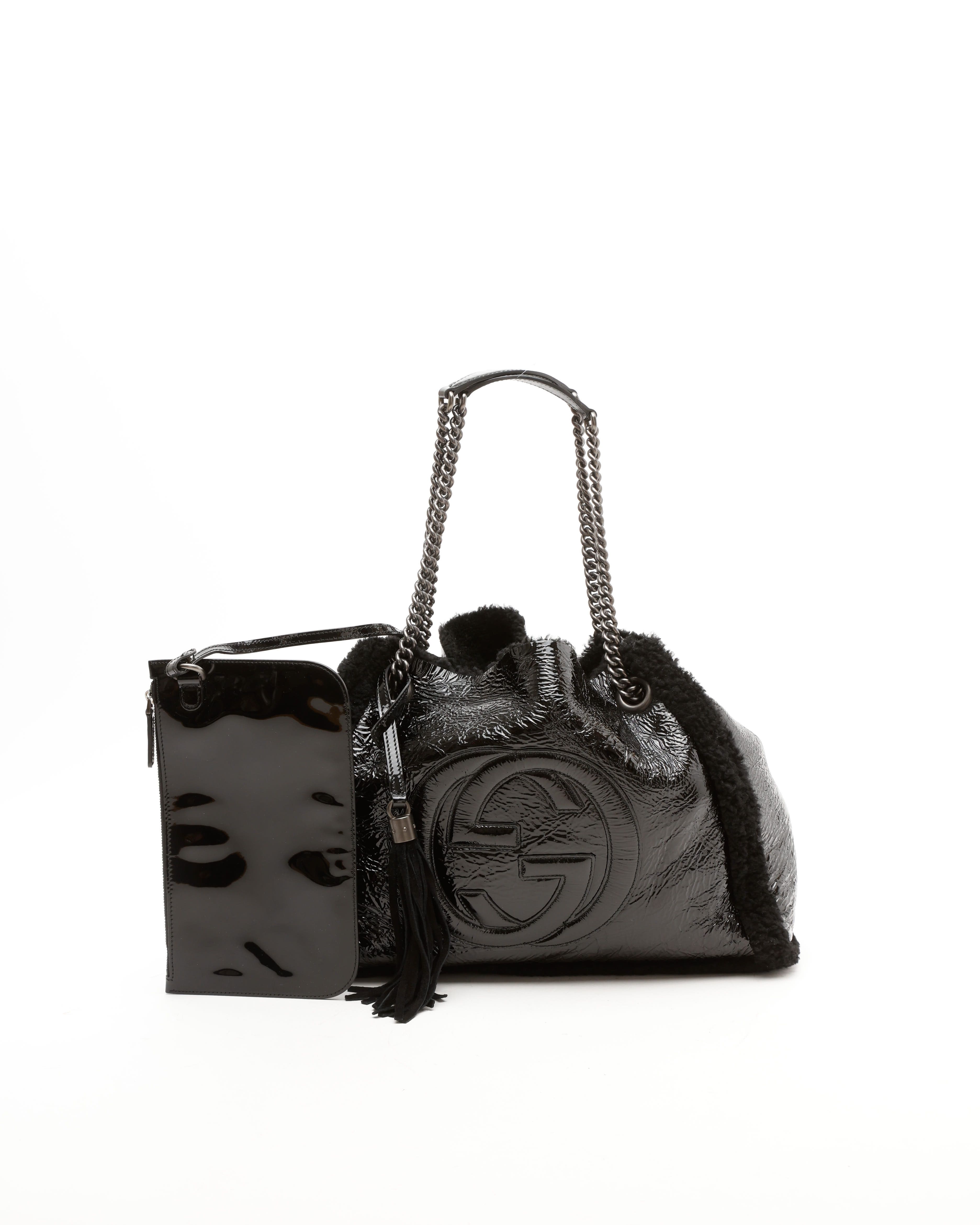 Gucci Patent Soho Chain Tote Bag