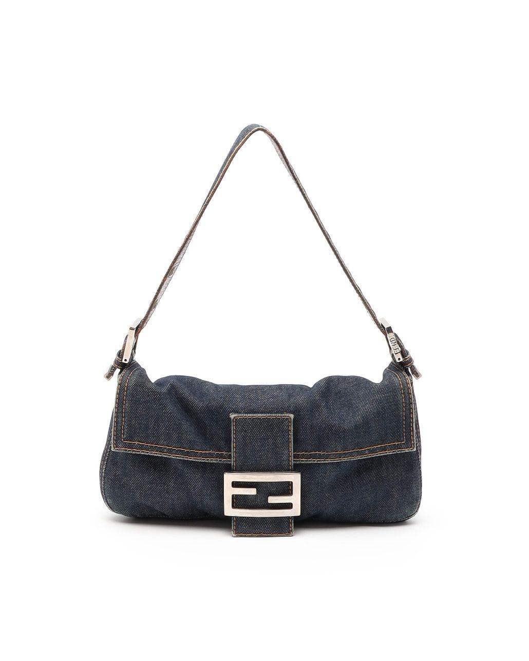 Fendi Baguette Denim Shoulder Bag