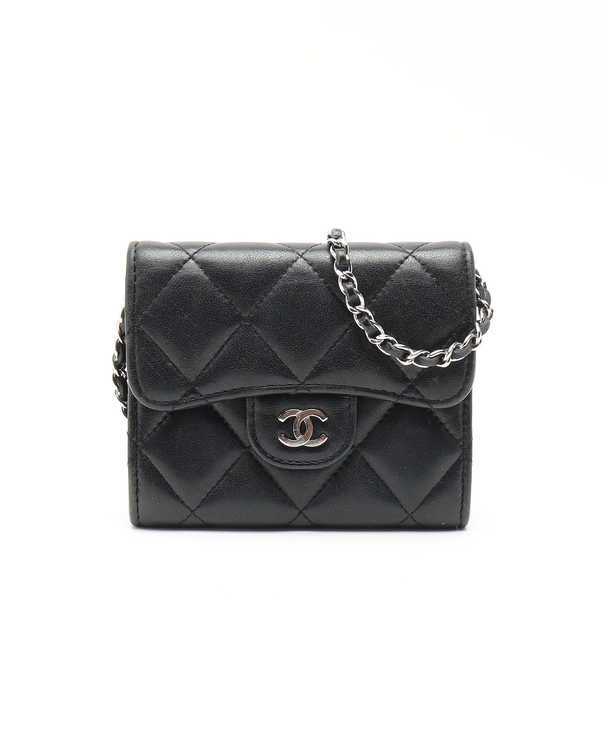 Chanel Quilted Flap Card Holder On Chain Bag