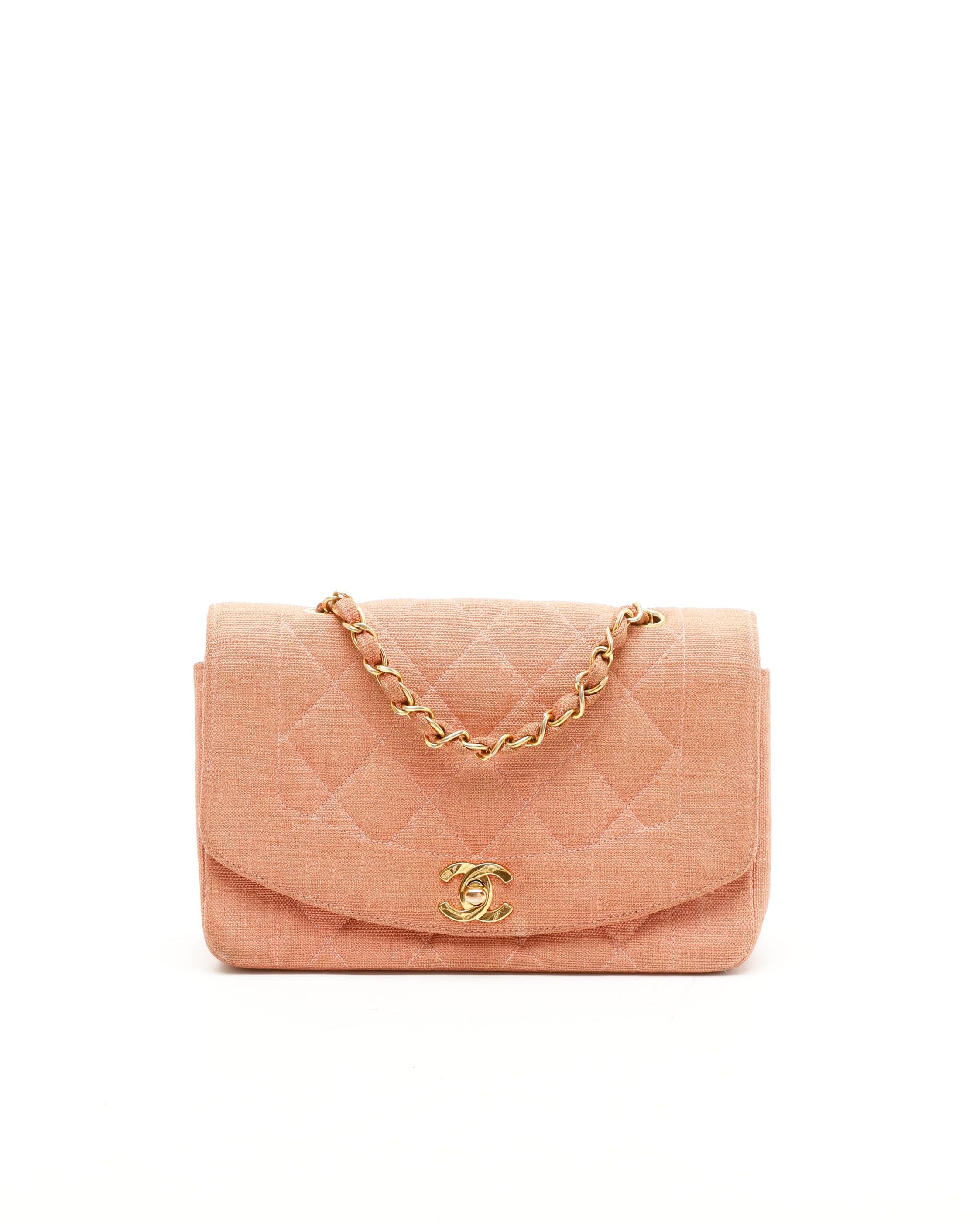 Chanel Small Diana Linen Single Flap Bag
