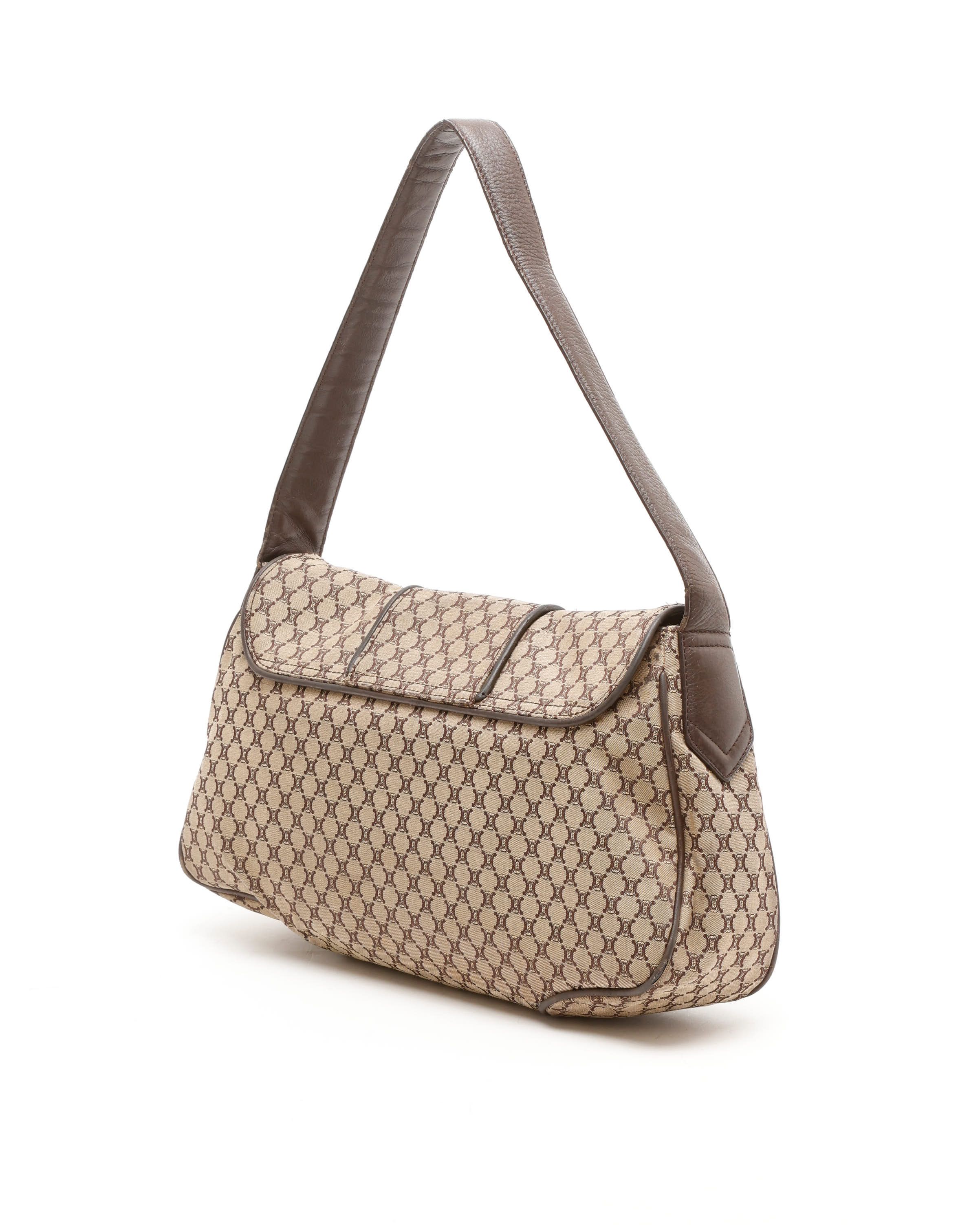 Celine Céline Macadam Shoulder Bag In Brown