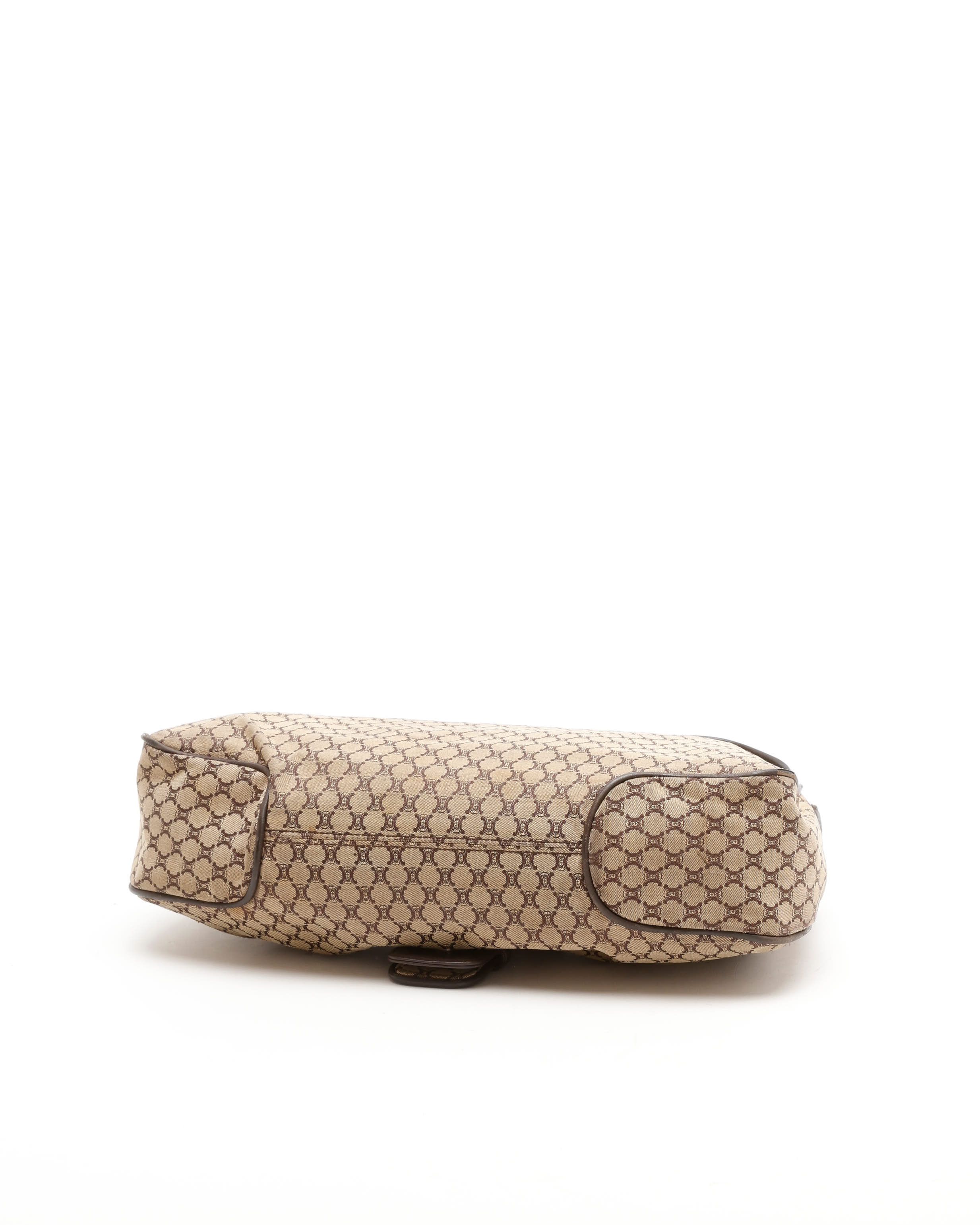Celine Céline Macadam Shoulder Bag In Brown