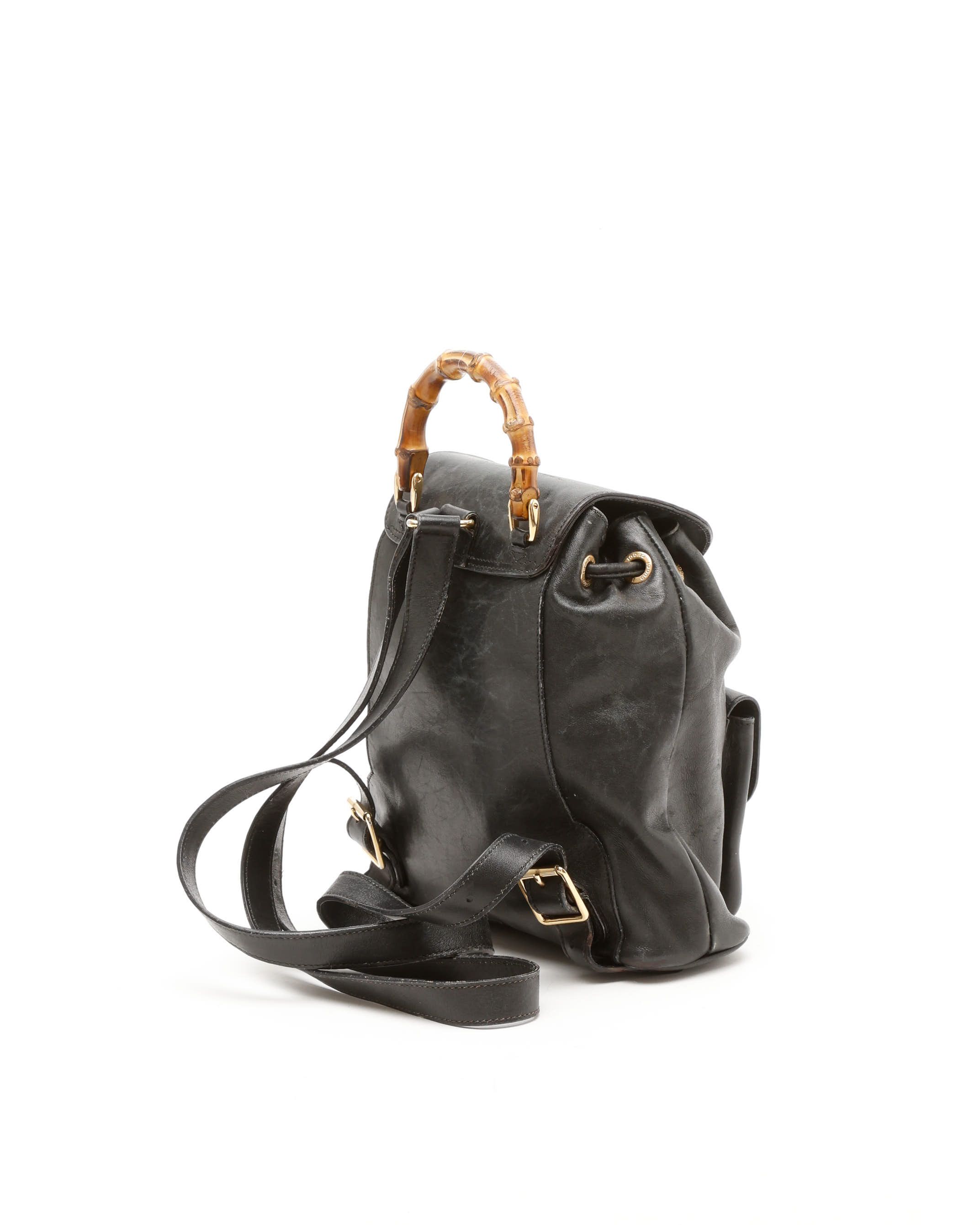 Gucci Bamboo Mini Backpack In Black