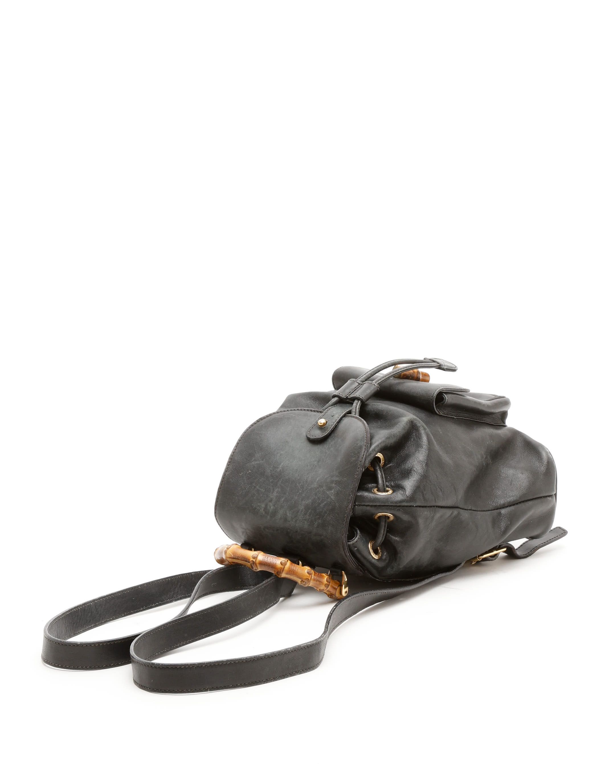 Gucci Bamboo Mini Backpack In Black