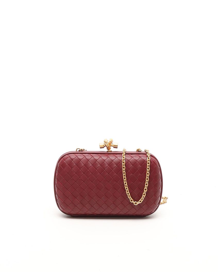 Bottega Veneta Intrecciato Knot Chain Clutch