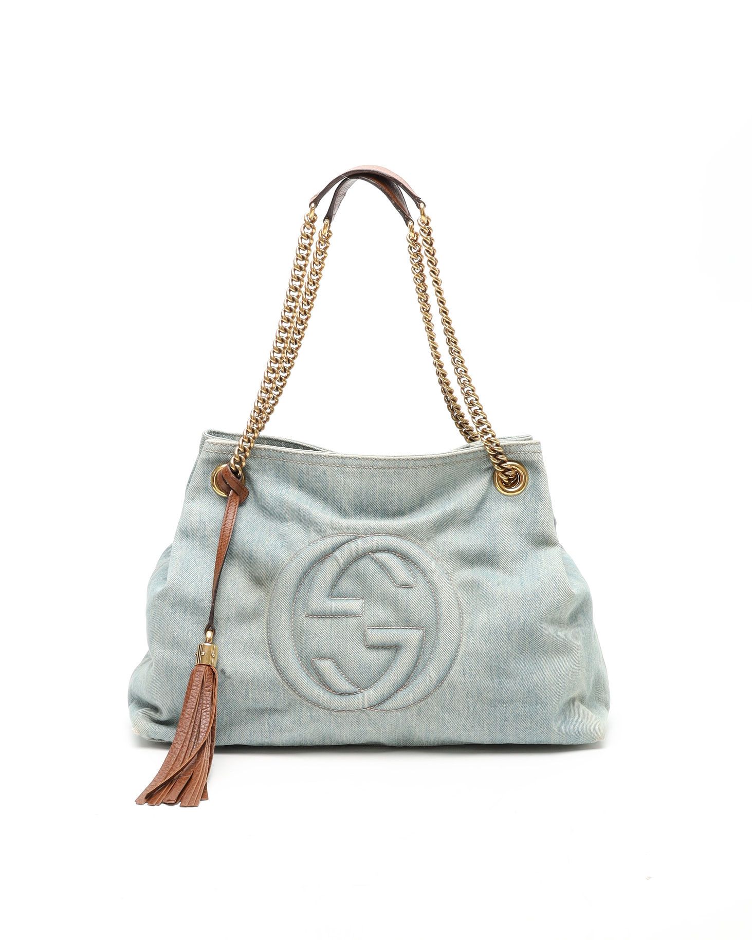 Gucci Soho Denim Chain Tote Bag