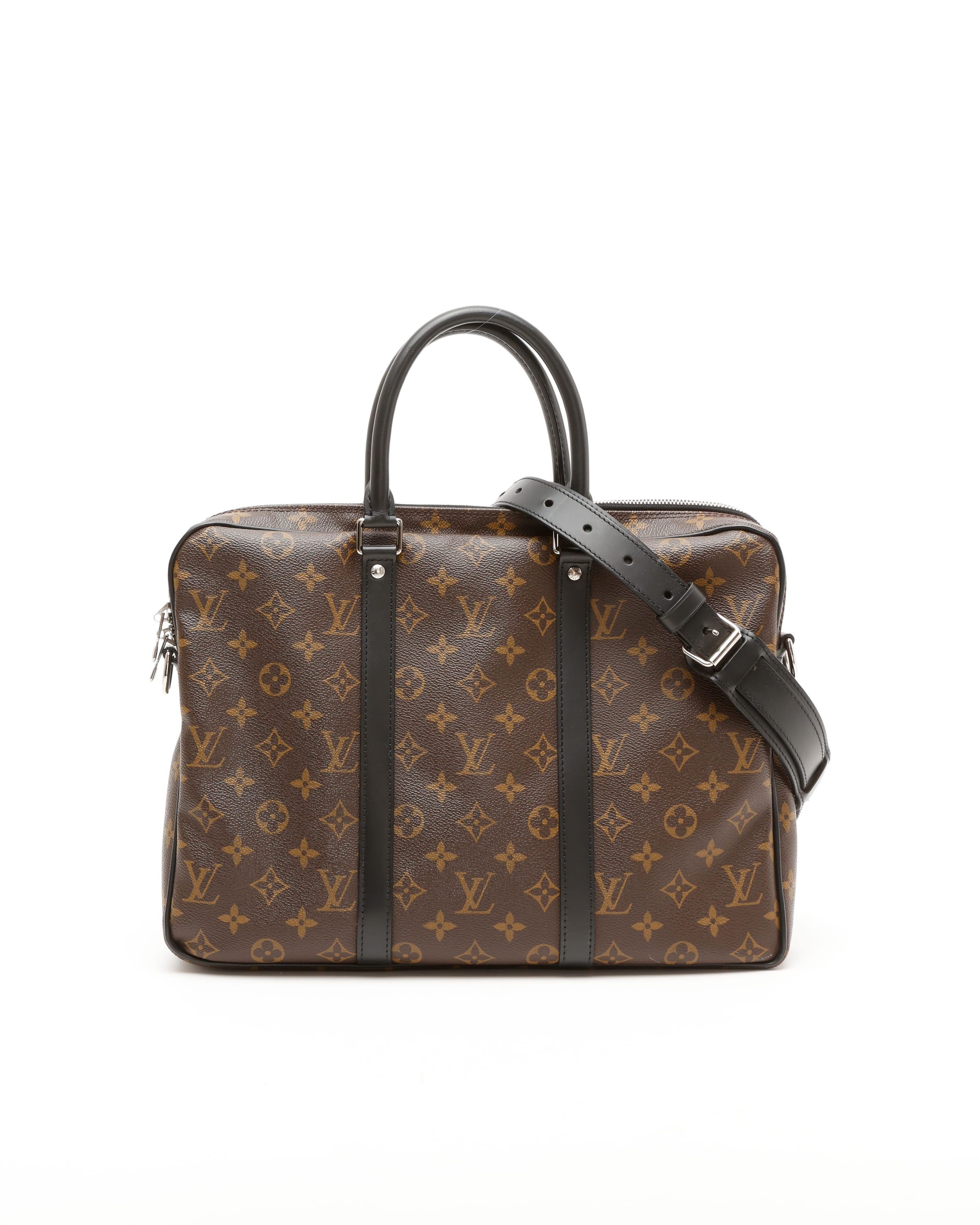 Louis Vuitton Monogram Macassar Porte Documents Voyages PM Bag