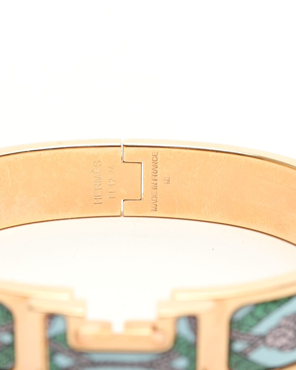Pre-owned Hermes Hermès Clic H Bangle In Multi