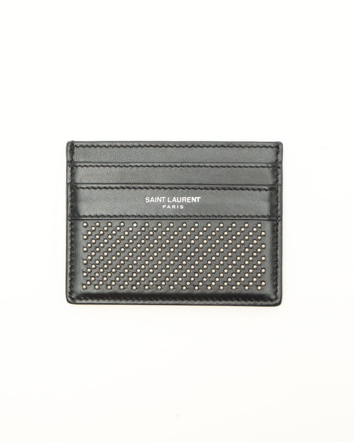 Saint Laurent Studded Leather Card Holder
