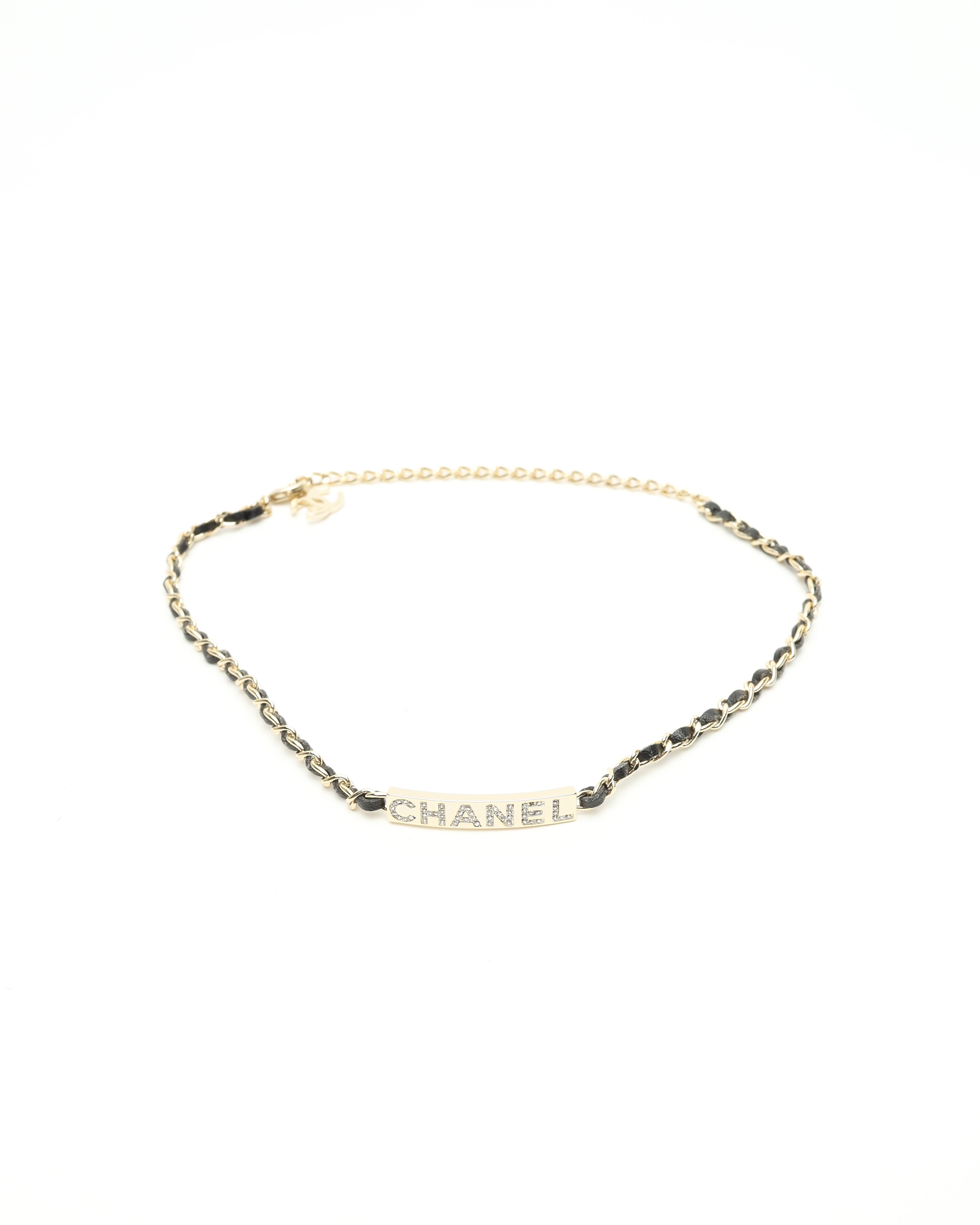 Pre-owned Chanel Leather Chain Choker In Multi