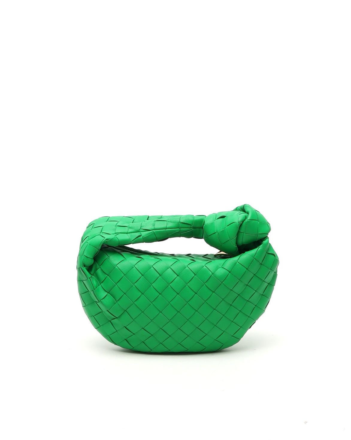 Bottega Veneta Intrecciato Mini Jodie Leather Handbag In Green